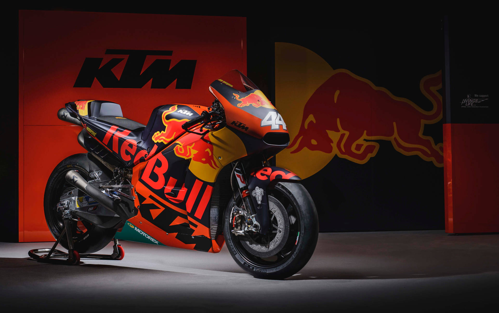 Download Exhilarating Red Bull RC 125 KTM Bike Wallpaper
