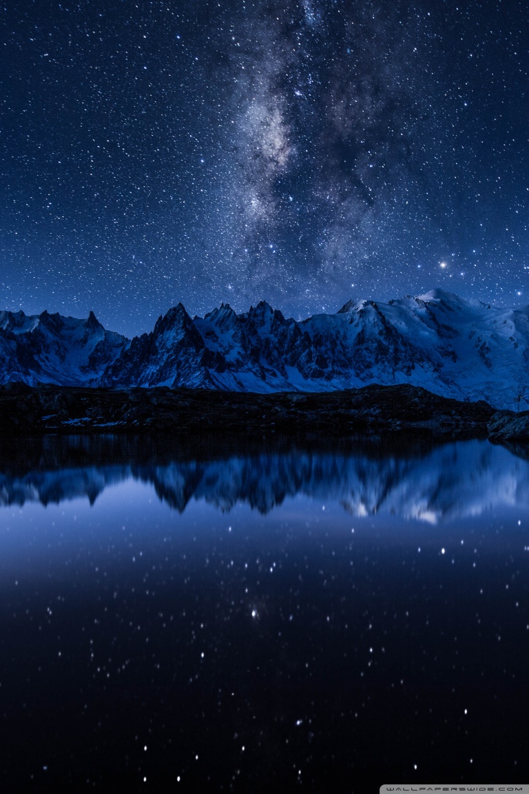 Mountains Night Sky Ultra HD Desktop Background Wallpaper for 4K UHD TV, Widescreen & UltraWide Desktop & Laptop, Tablet