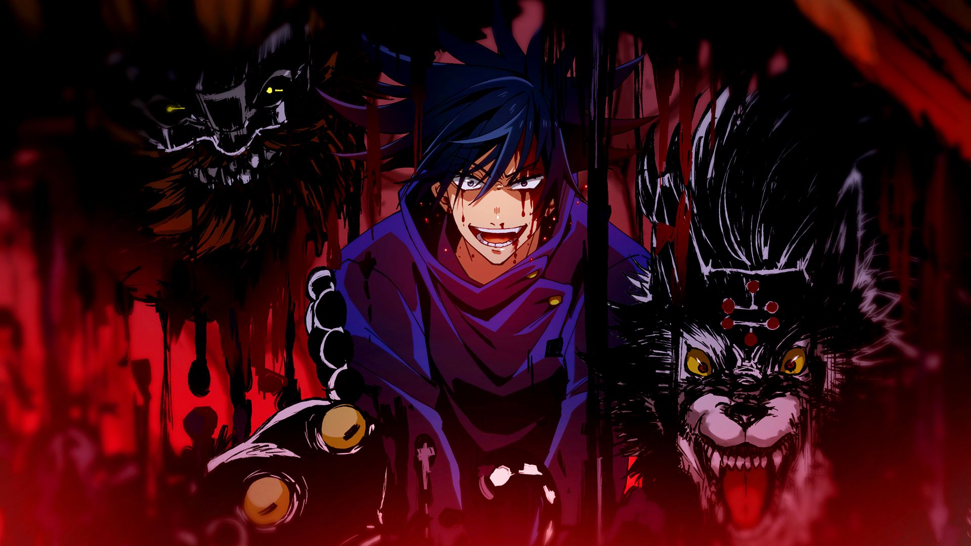 Powerful Megumi showcasing Domain Expansion Chimera Shadow Garden