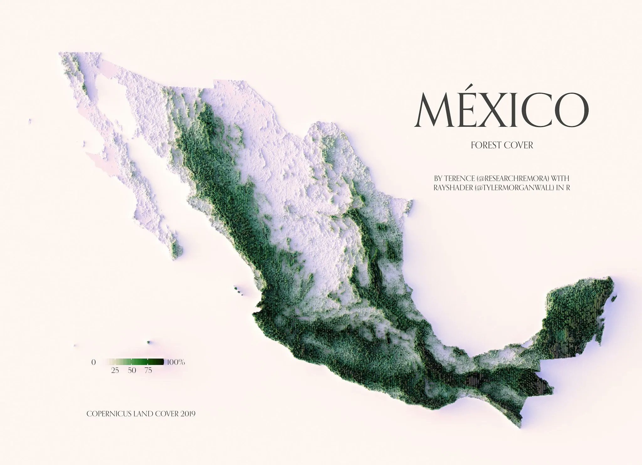 Simon Kuestenmacher cool forest cover map of Mexico