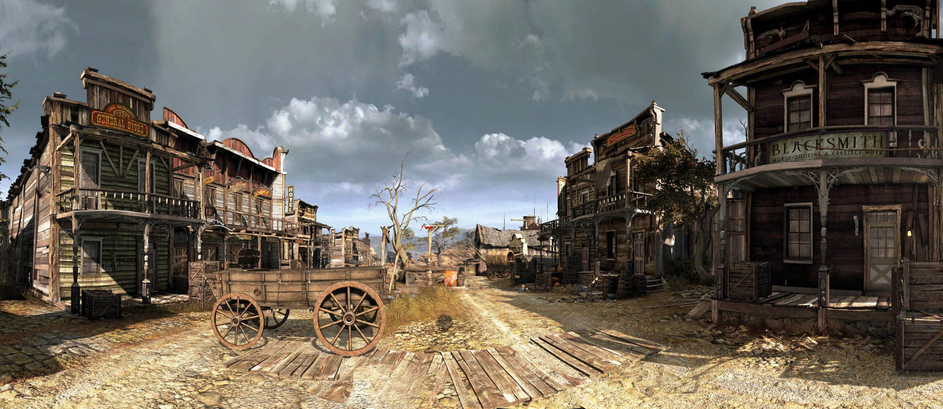 Download Old And Decaying Western Town Wallpaper