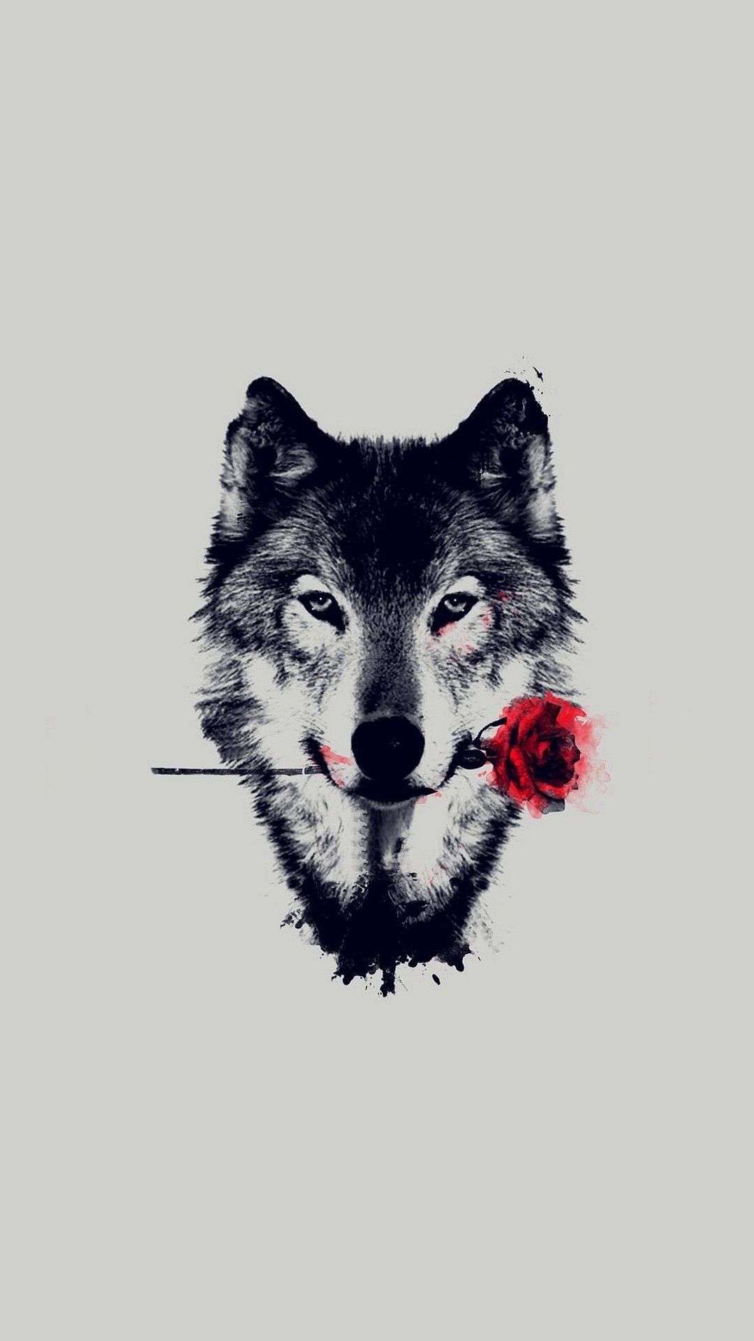 Wolf Red Rose Art Wallpaper iPhone iPhone Wallpaper. Art. Tatto de animais, Papel de parede de lobo, Desenho de lobo