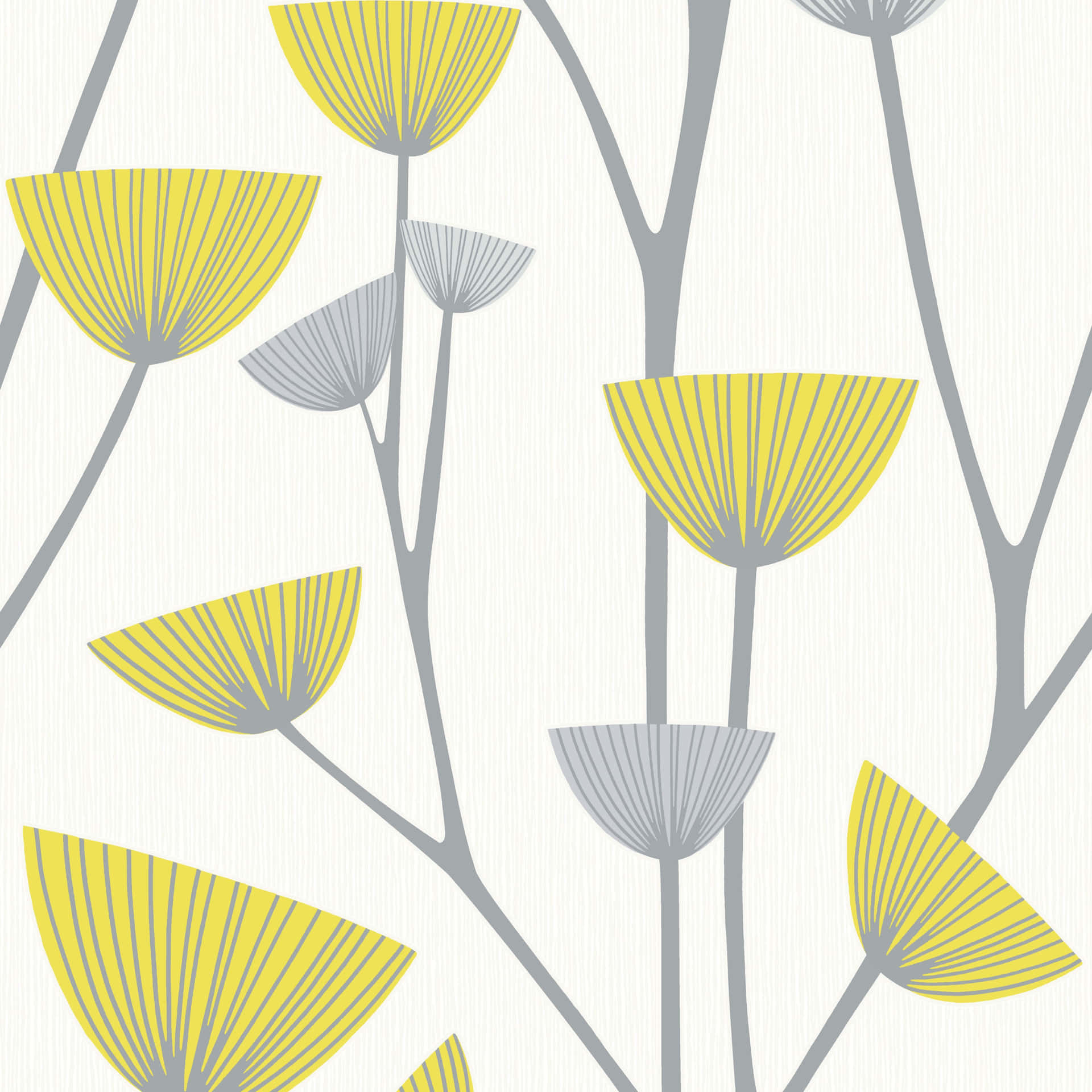 Download A Yellow And Grey Flower Pattern Wallpaper