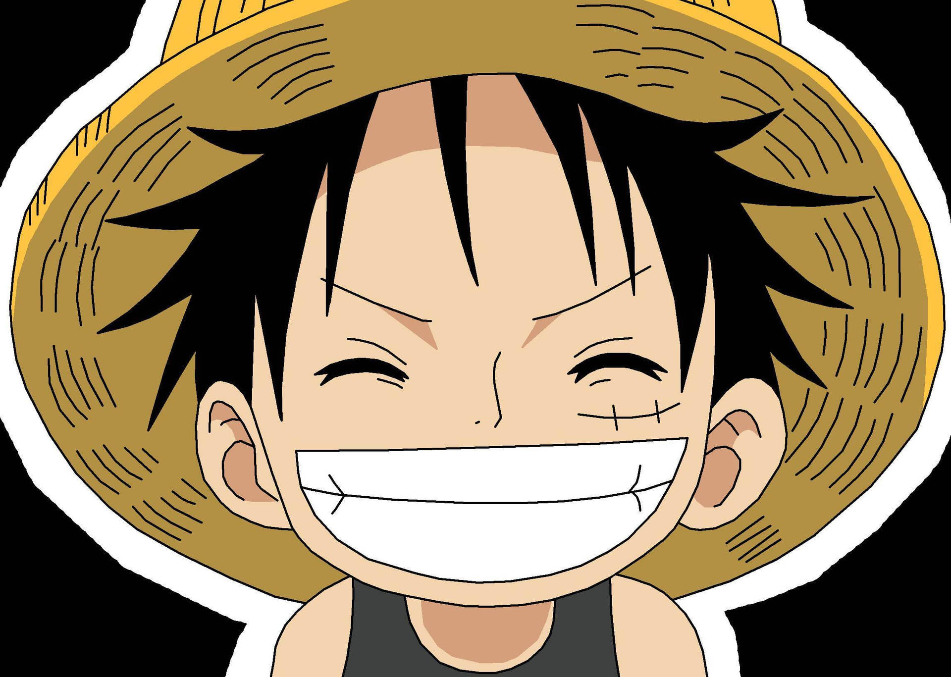 Download Luffy Funny Close Up Portrait Wallpaper