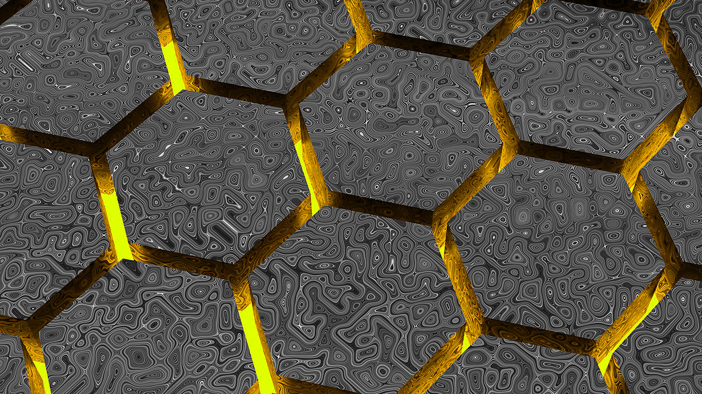 Hectagon Digital Pattern Background Yellow Wallpaper