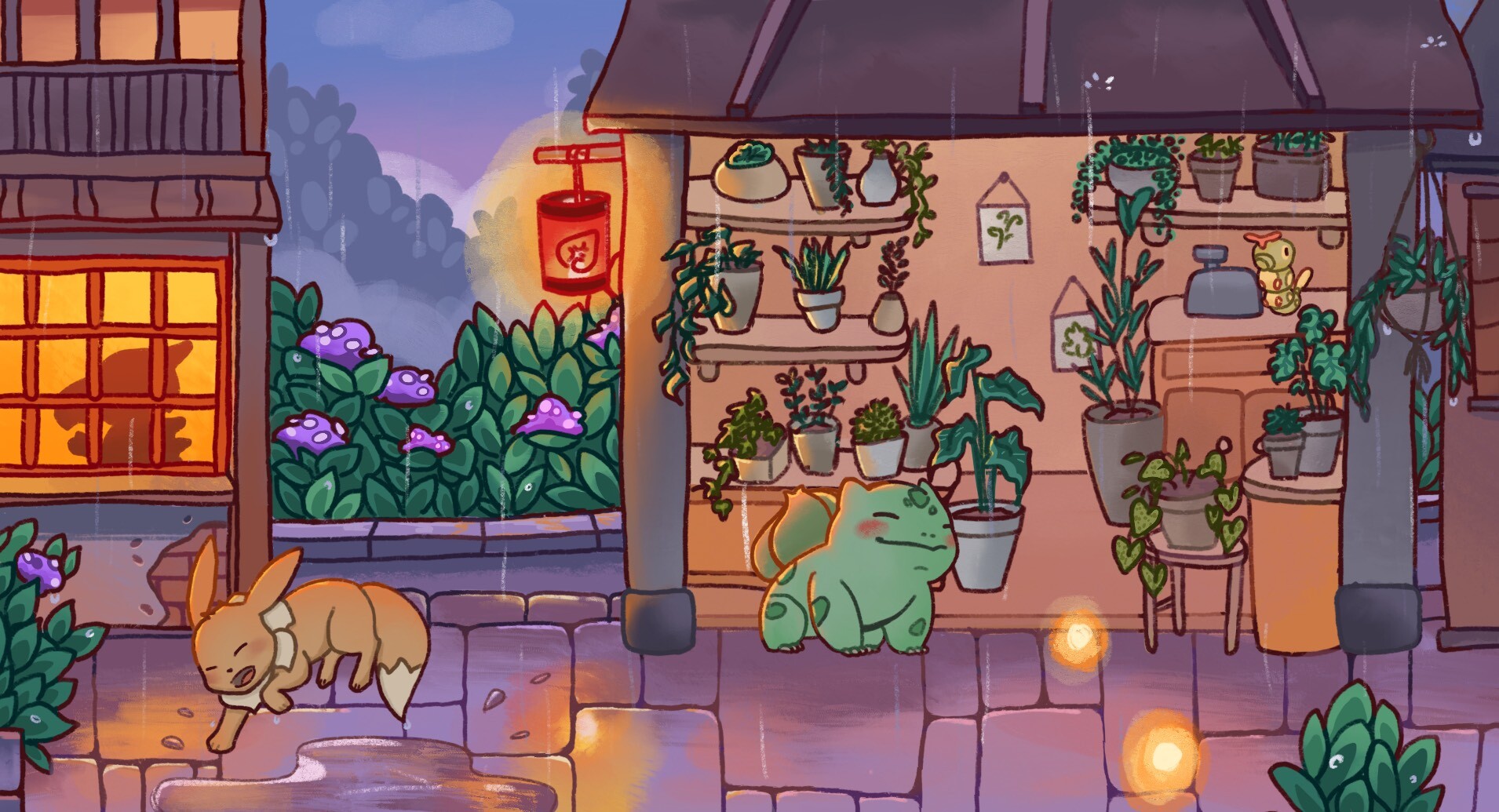 Pokémon Plant Shop Desktop Wallpaper