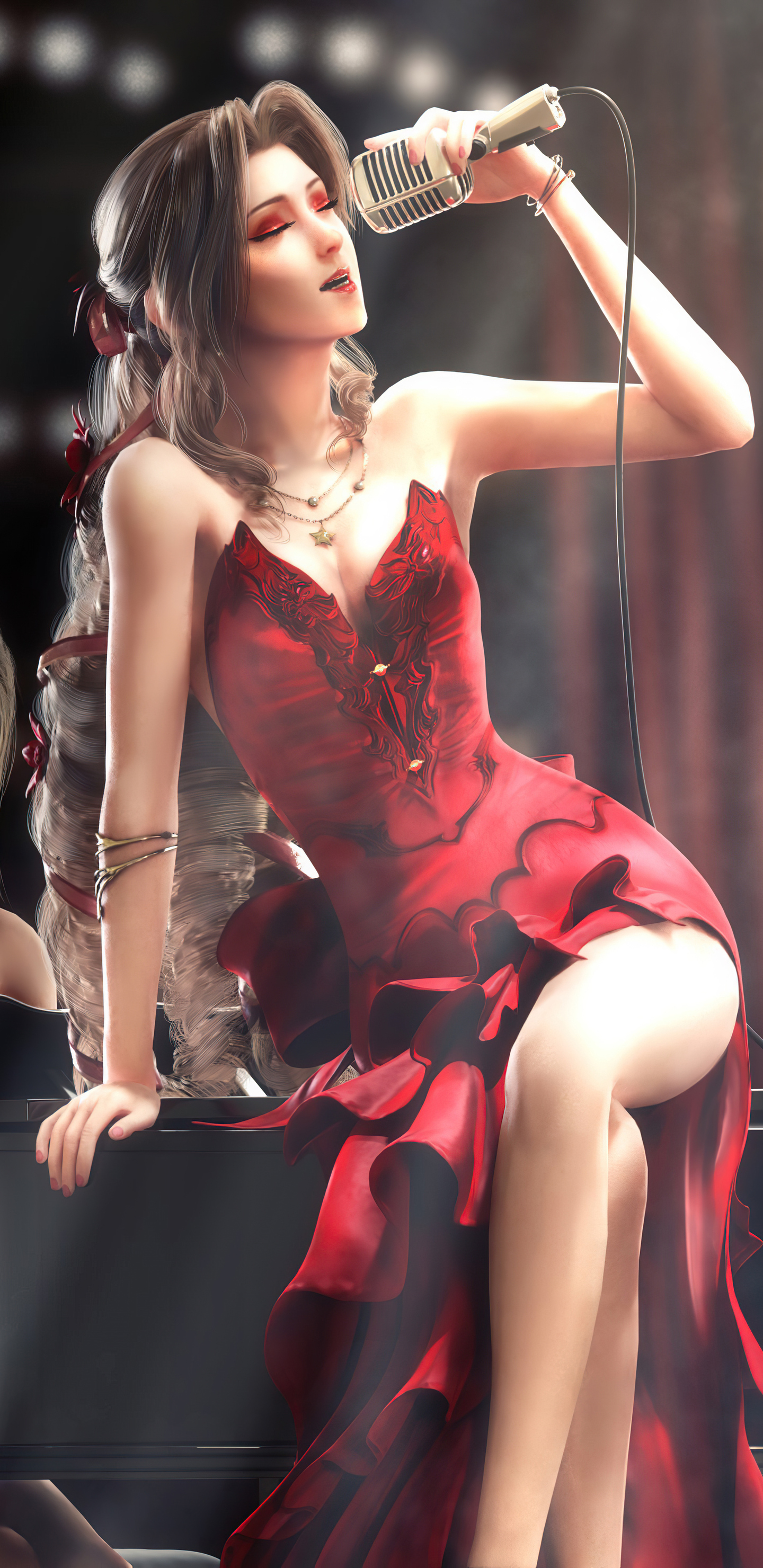 Anime Red Dress Girl Singing Samsung Galaxy Note 9, 8, S9, S8, SQHD , HD 4k Wallpaper, Image, Background, Photos and Picture