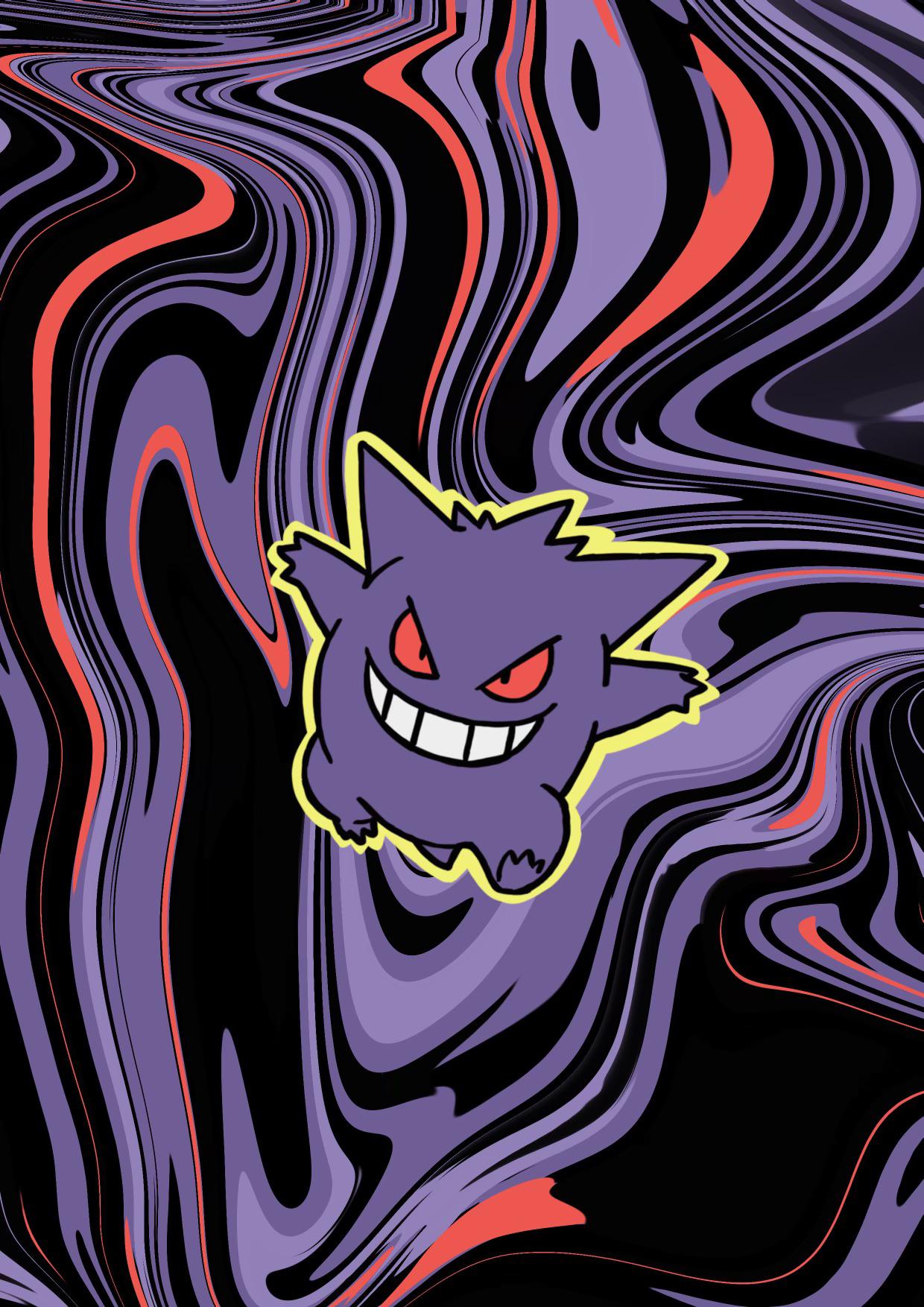 Gengar wallpaper drawn for me by my mrs, hope you dig it as much as I do!