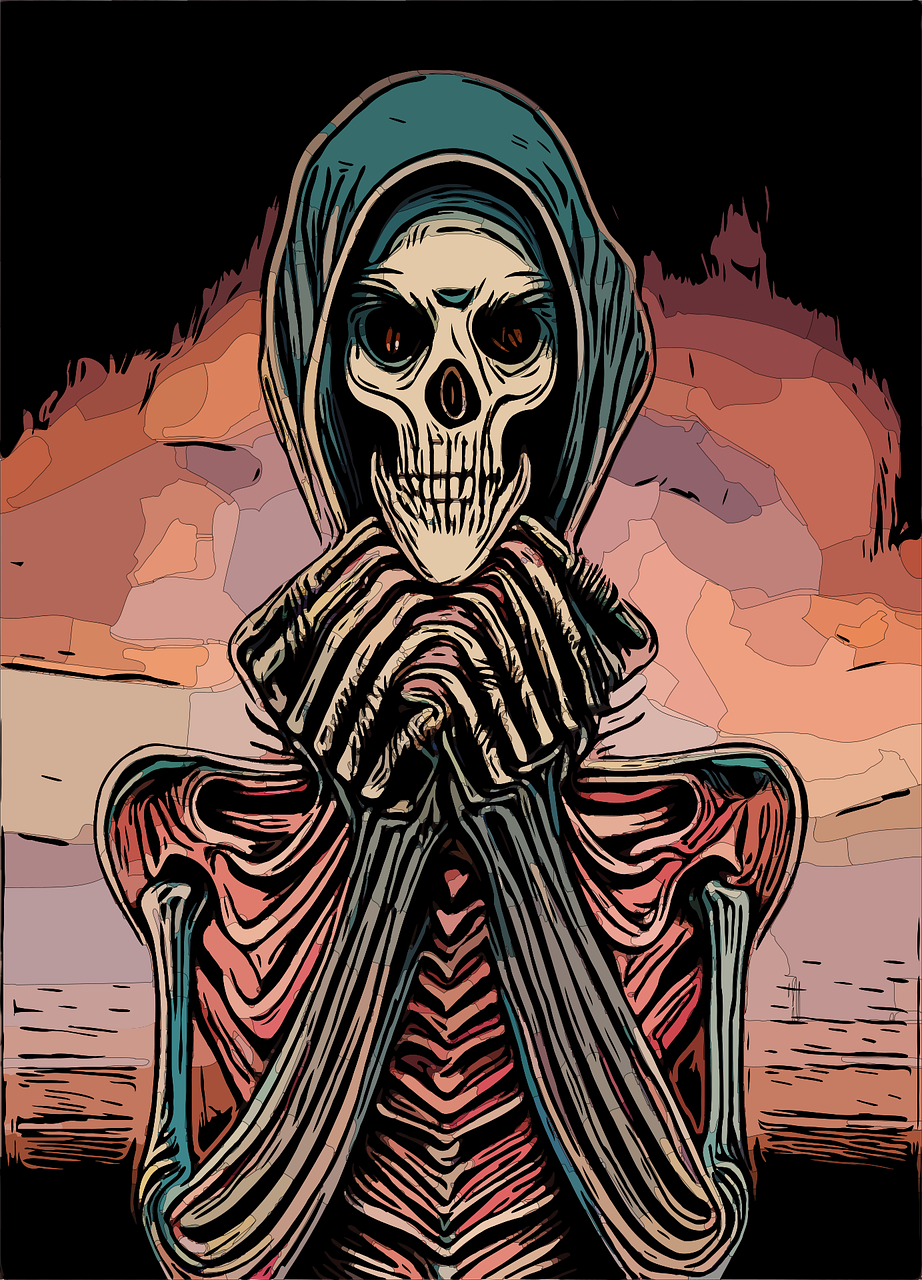 Download Skeleton Halloween Grunge. Royalty Free Vector Graphic