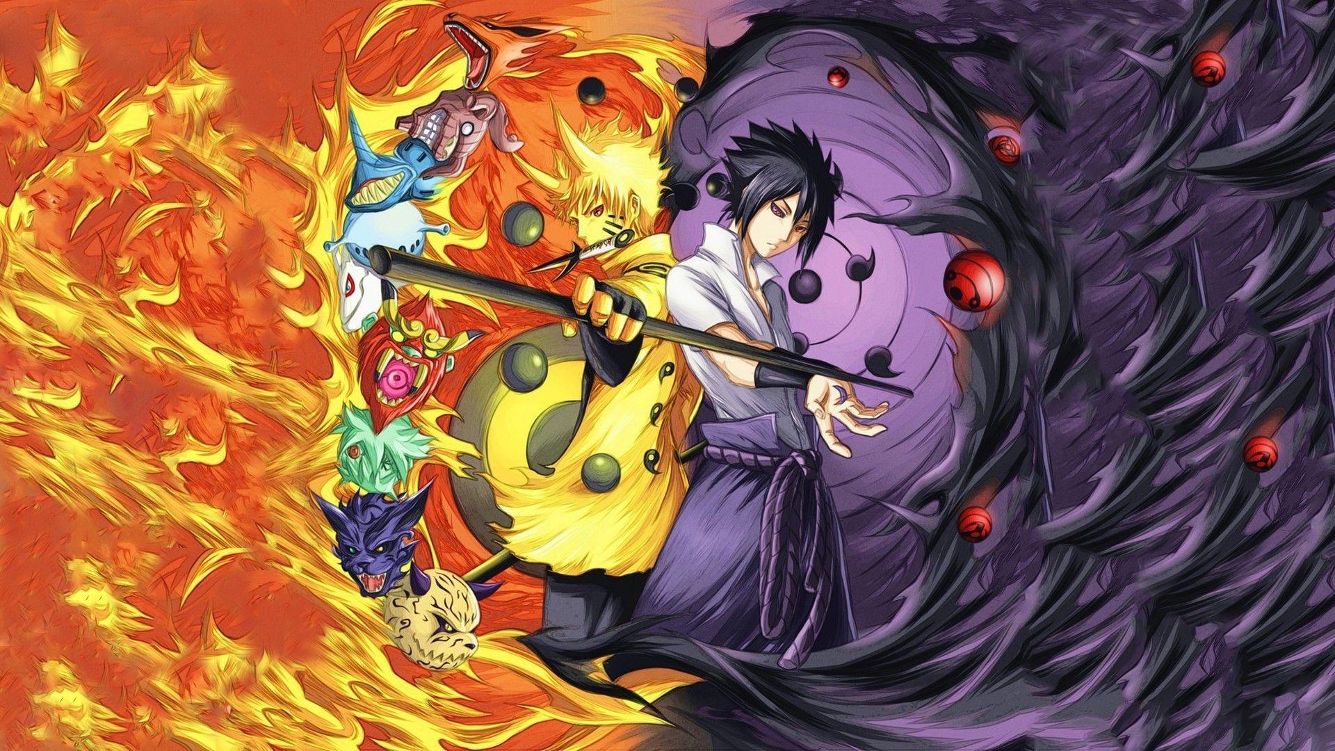 Adult Naruto and Adult Sasuke vs teen Naruto and teen Sasuke