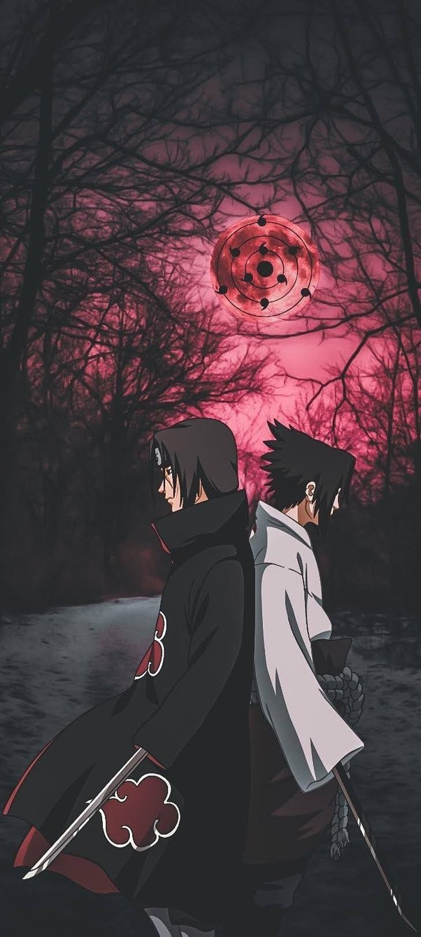 What are some good Naruto Shippuden wallpaper for an iPhone (preferably with Sasuke or Itachi or at least something related to either of them)? and Friends