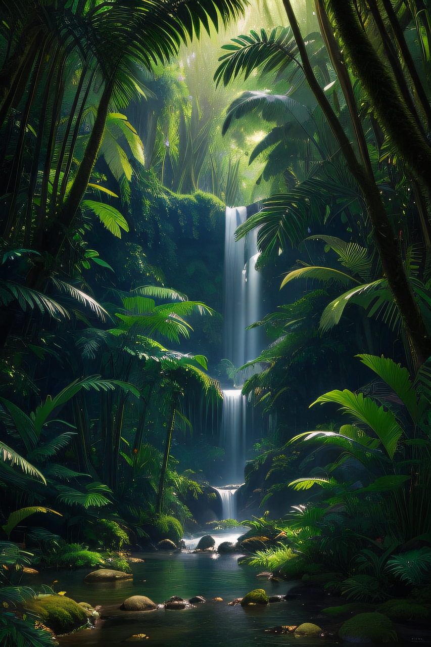 Download Rain Forest Waterfall Royalty Free Stock Illustration Image