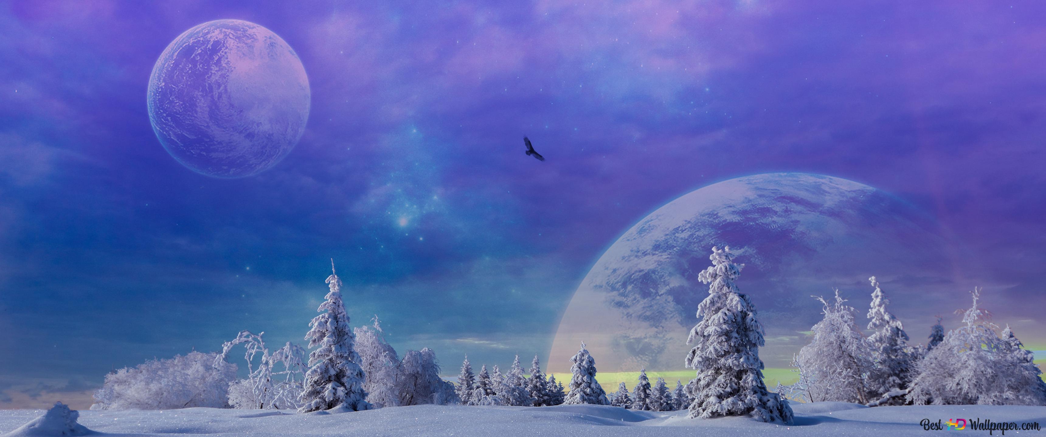 Fantasy winter 4K wallpaper download