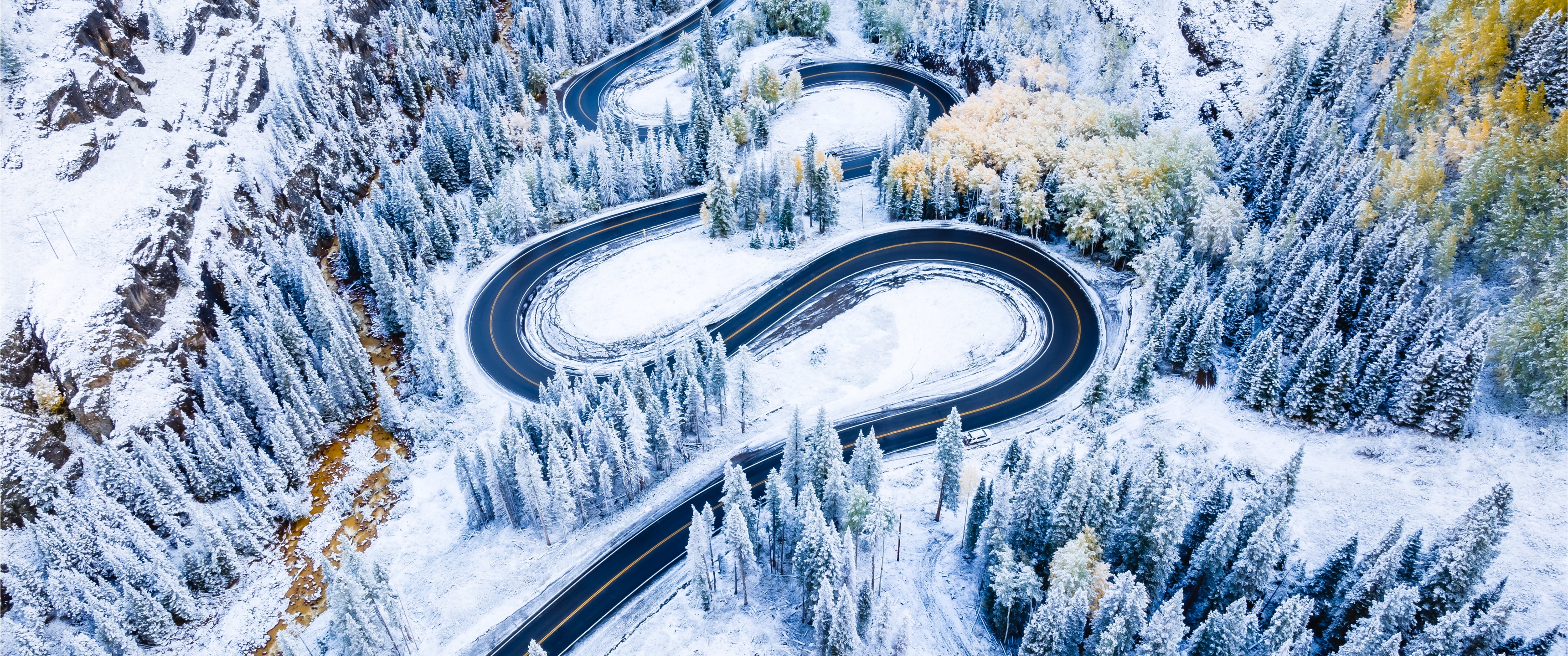 Red Mountain Pass Wallpaper 4K, Winter