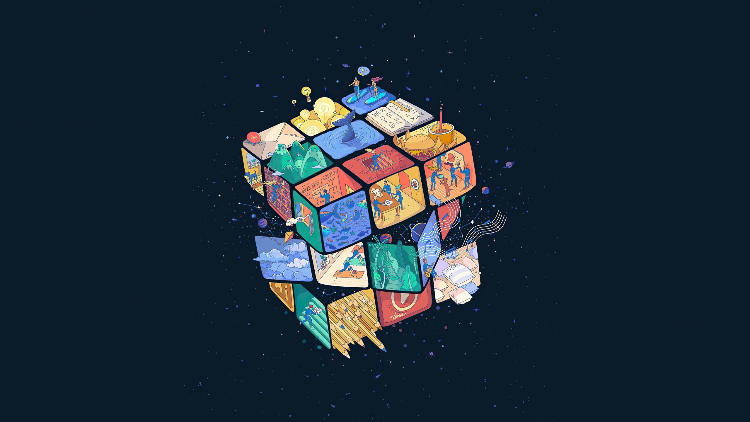 Rubiks Cube Digital Art 4k Wallpaper Free Download