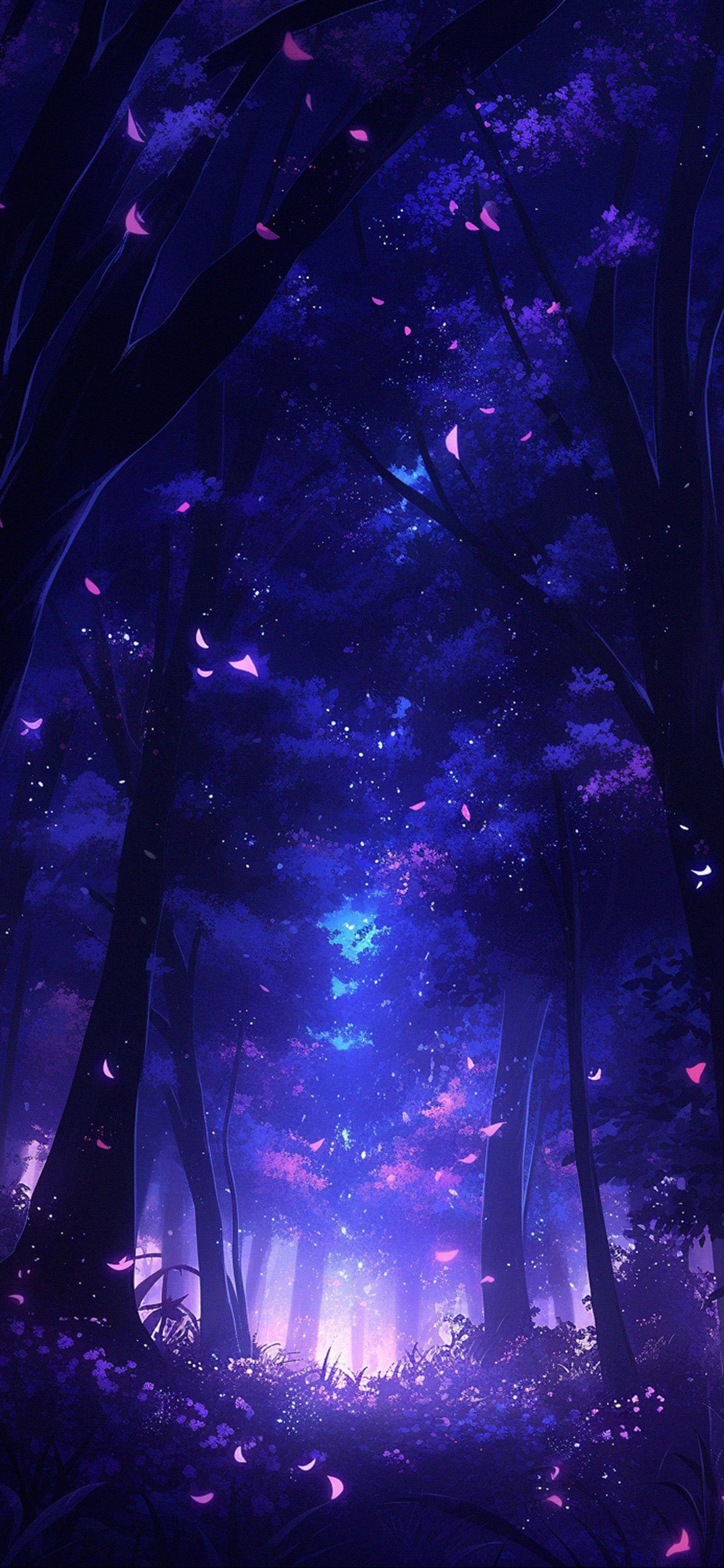 Magic Dark Purple Forest Wallpaper