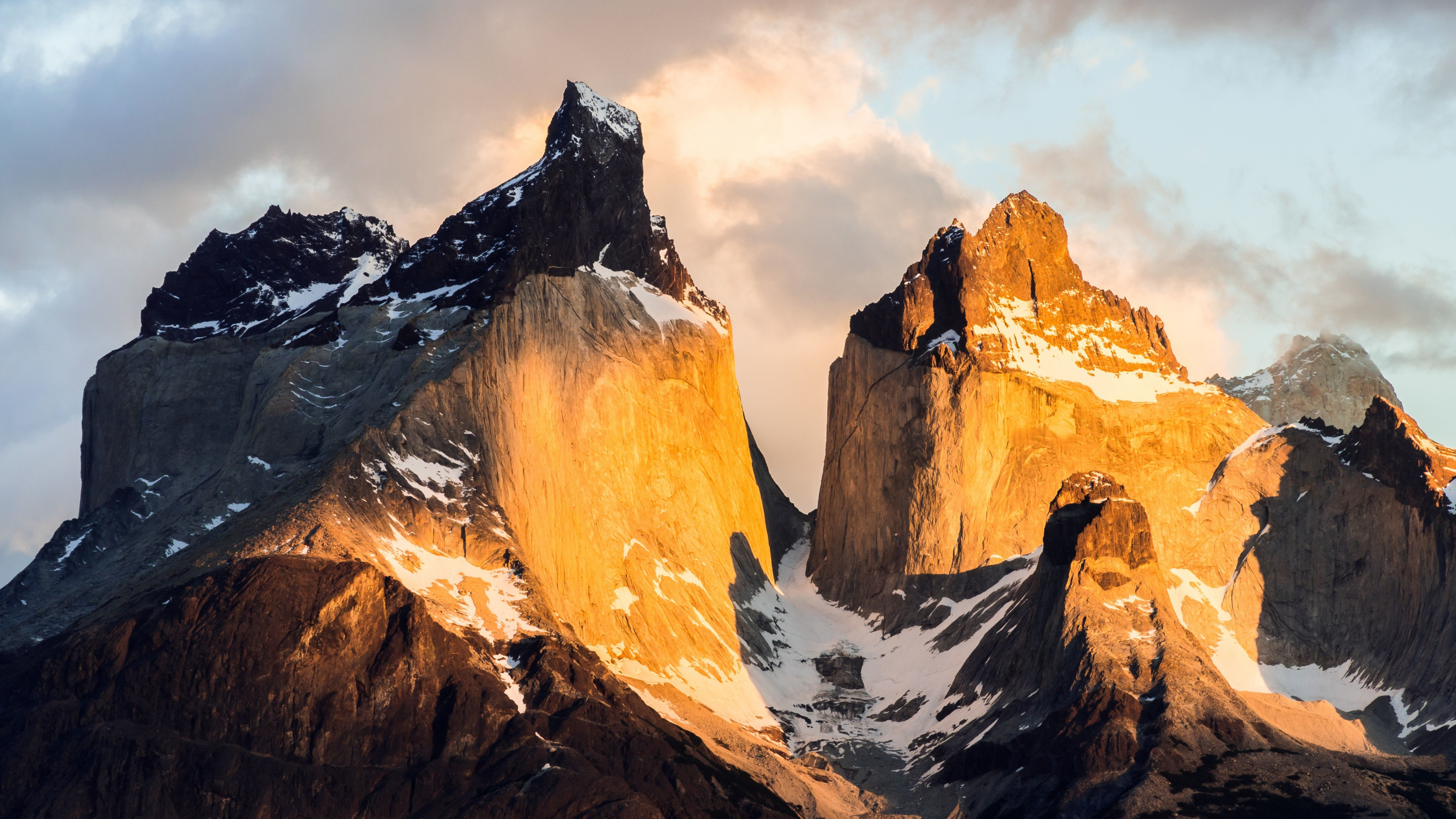 Download wallpaper 3840x2160 golden peak, torres del paine national park, chile 4k wallpaper, uhd wallpaper, 16:9 widescreen 3840x2160 HD background, 9137