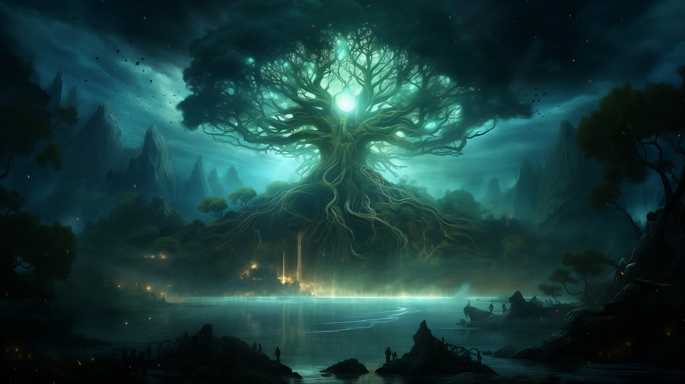 Mystical Yggdrasil Tree HD Wallpaper