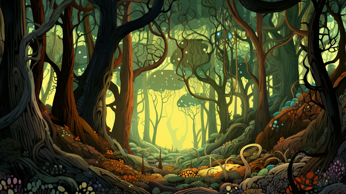 Enchanted Forest Drawing Wallpaper