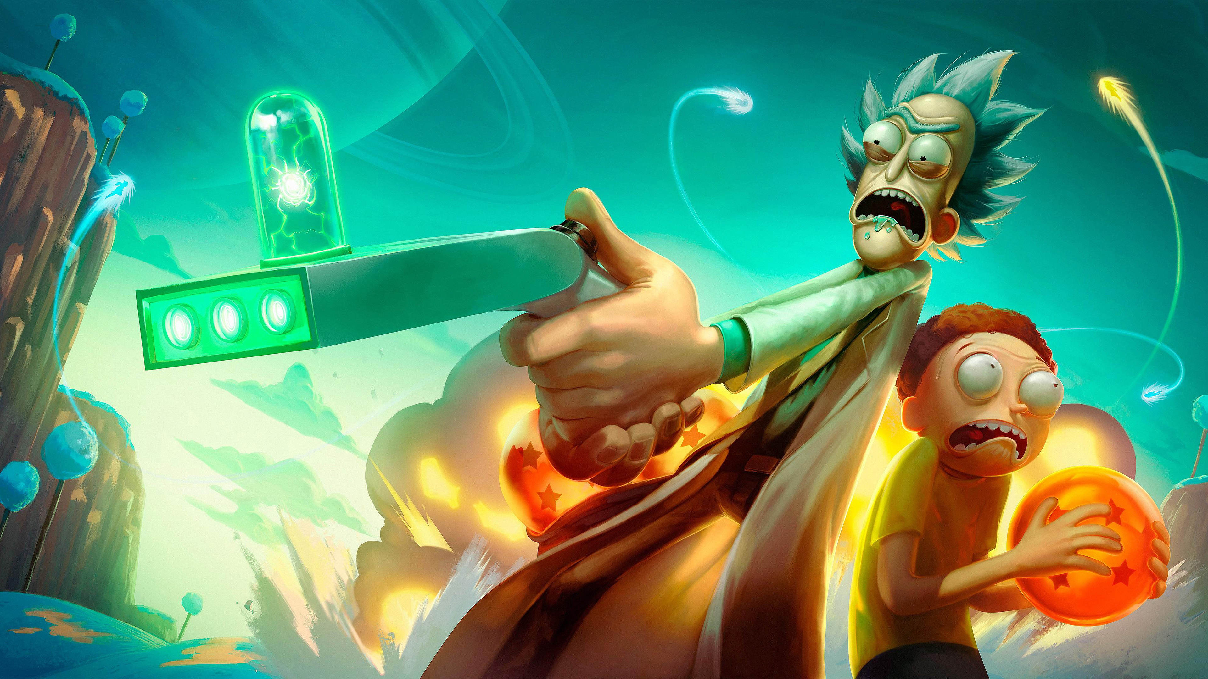 And Morty Fan Art 4K Background Wallpaper