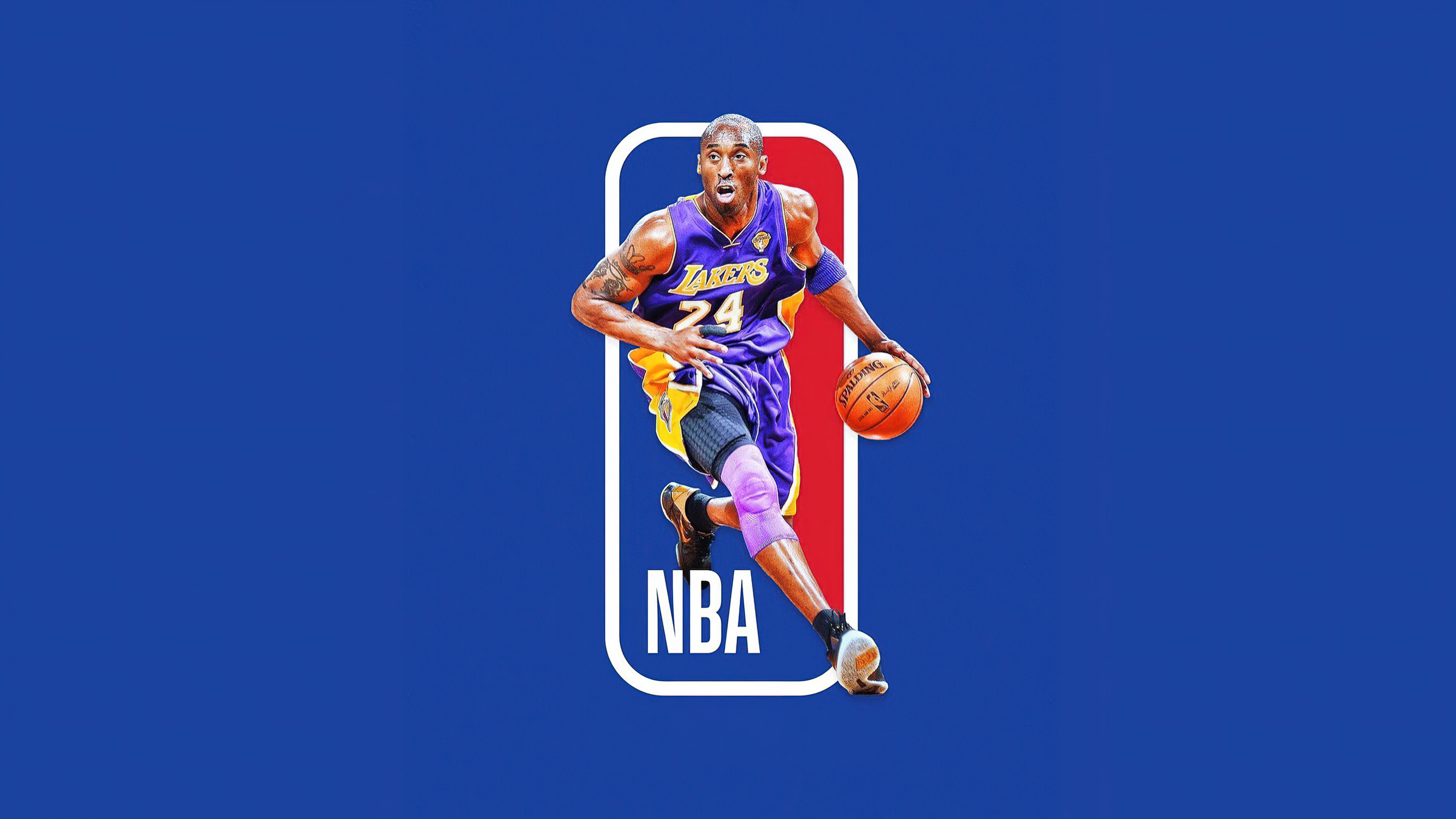Kobe Bryant Wallpaper 4K, NBA, Lakers, Blue background