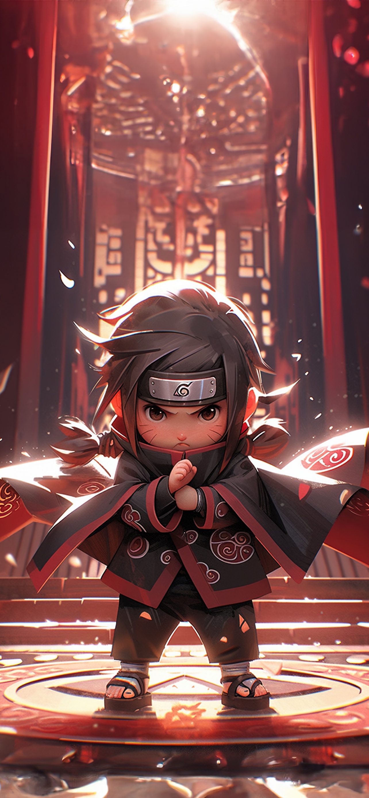 Itachi Uchiha Wallpaper 4K, AI art, Chibi, Midjourney