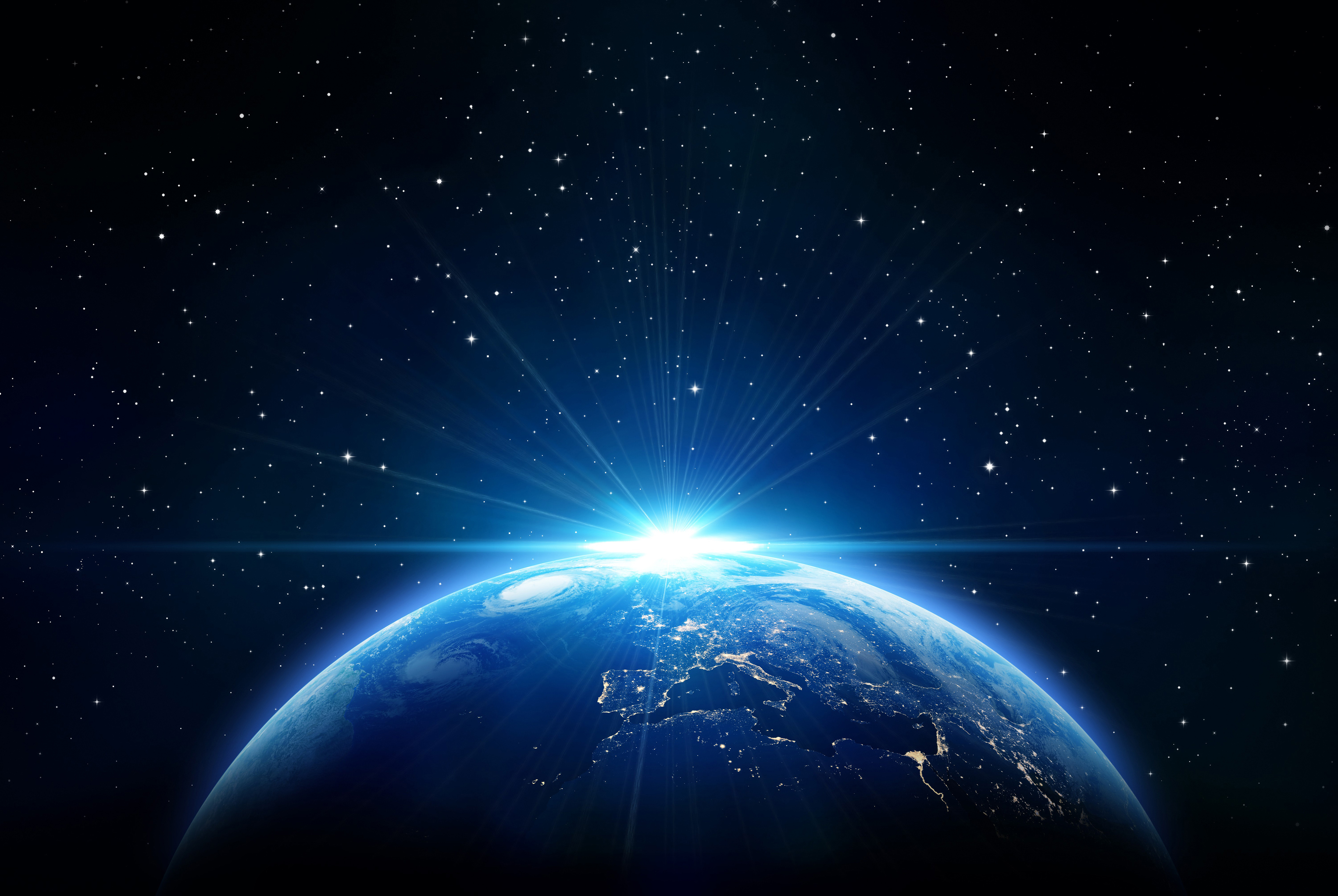Earth Blue Stars Light 4K Wallpaper