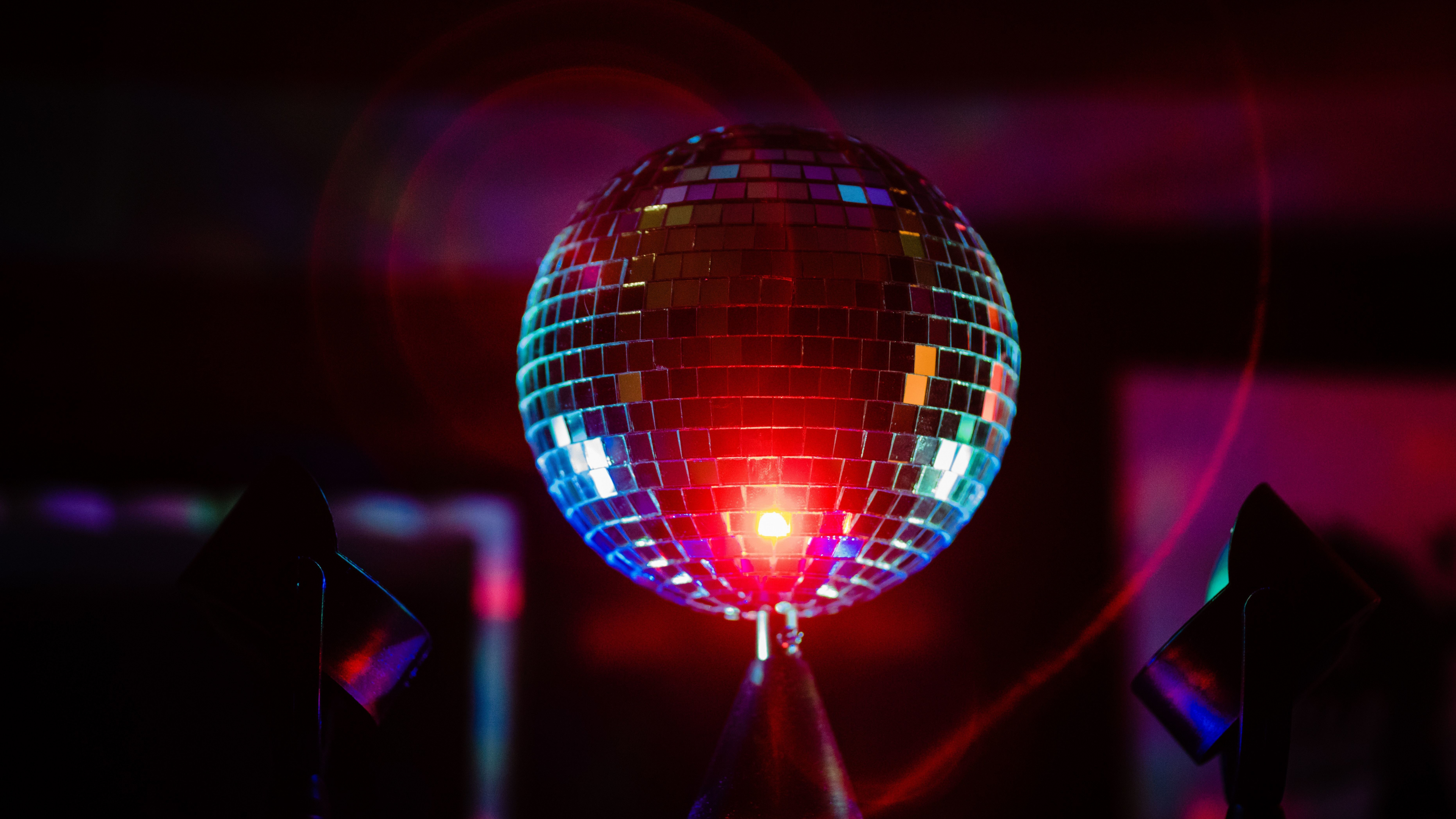 Download wallpaper 3840x2160 disco ball, laser light, led 4k wallpaper, uhd wallpaper, 16:9 widescreen 3840x2160 HD background, 21104