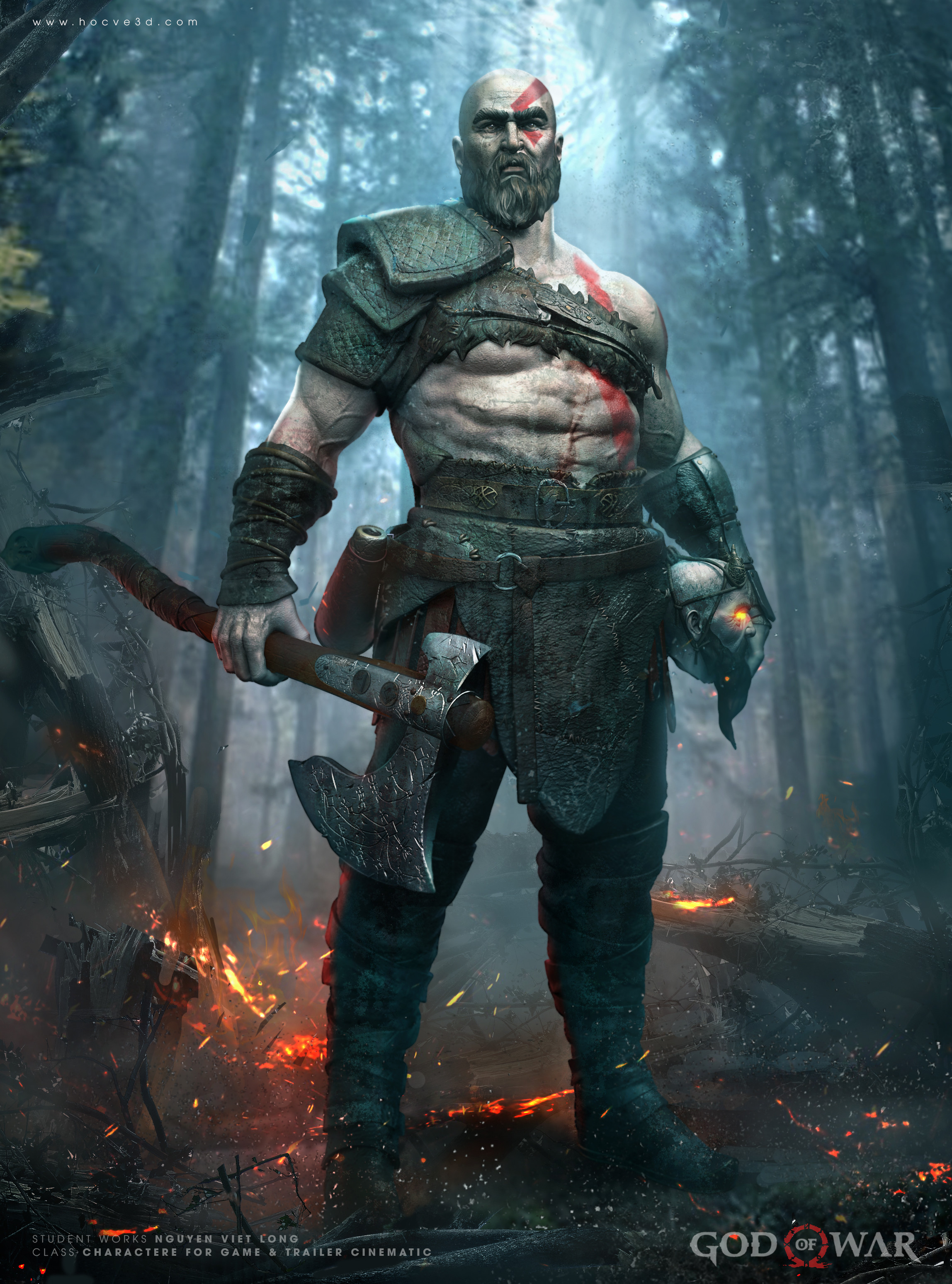 Kratos God of War fanart