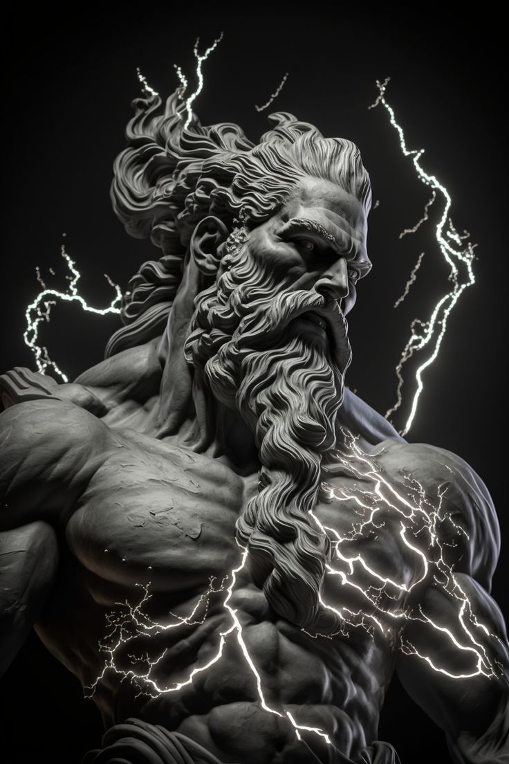 Zeus God Sculpture Art. Greek mythology tattoos, Zeus god, Mythology tattoos