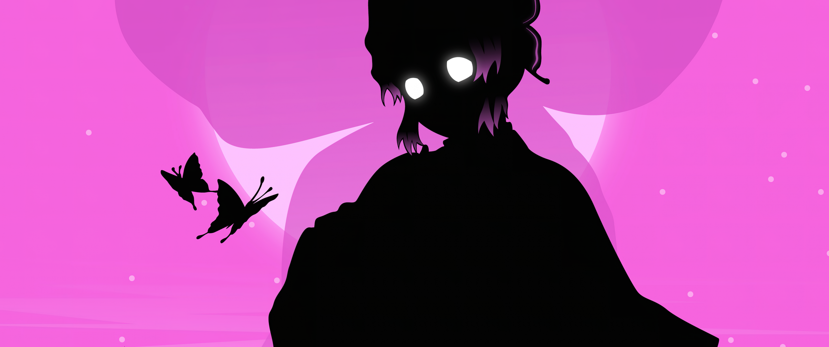 Shinobu Kocho Wallpaper 4K, Butterfly Hashira, Pink aesthetic