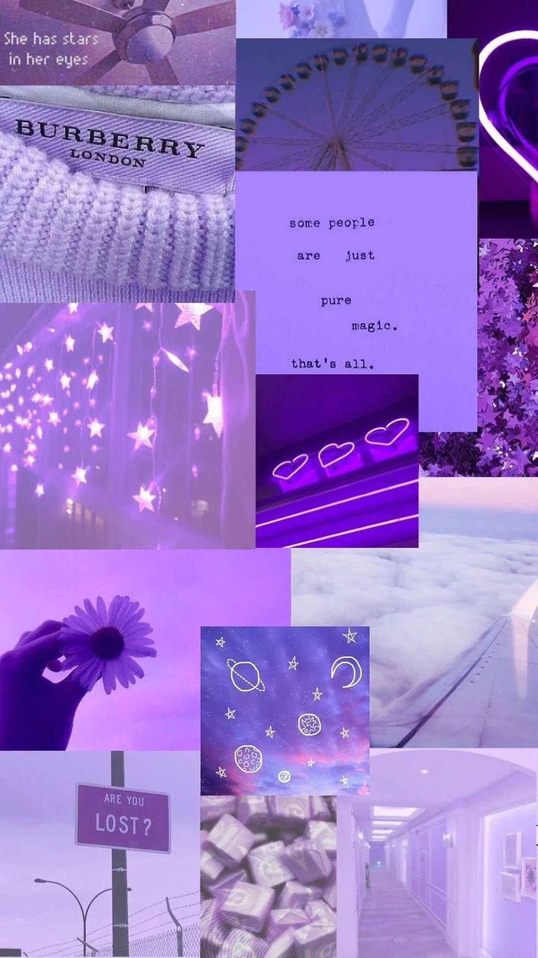 Download iPhone Aesthetic Lilac Collage Wallpaper