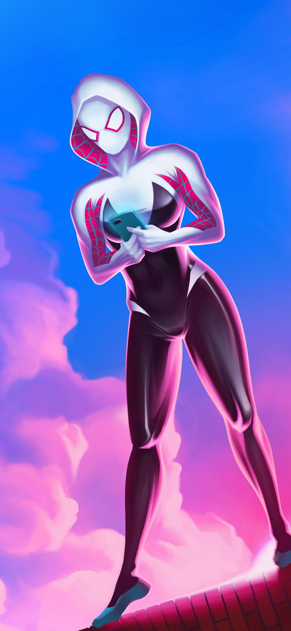 Spider Gwen Stacy Texting 4k iPhone XS, iPhone 10, iPhone X , HD 4k Wallpaper, Image, Background, Photos and Picture