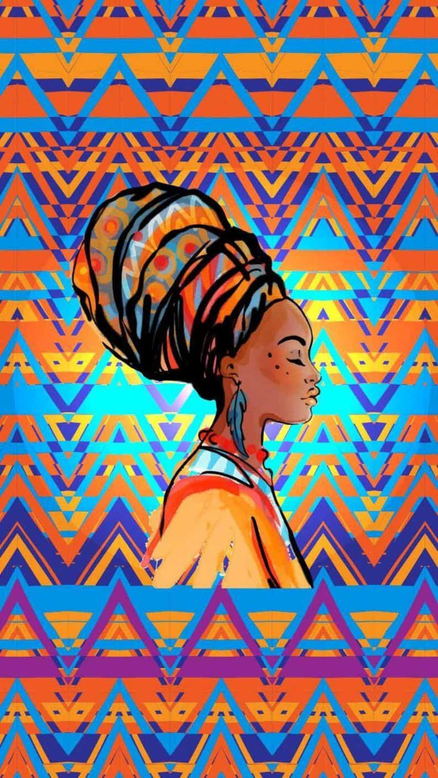 Download Colorful African Woman Side Portrait Phone Wallpaper