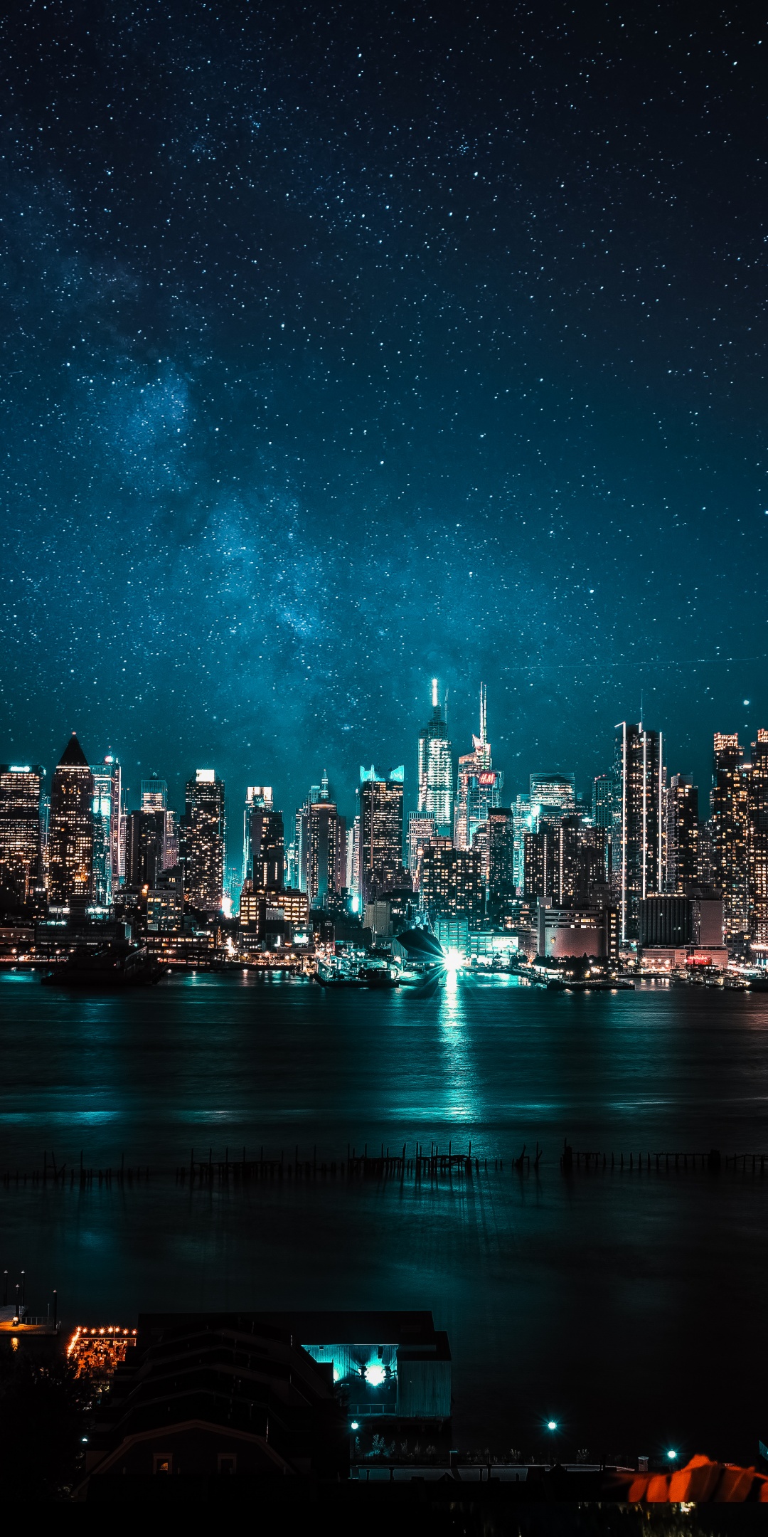 Night City Wallpaper 4K, City lights, Reflections