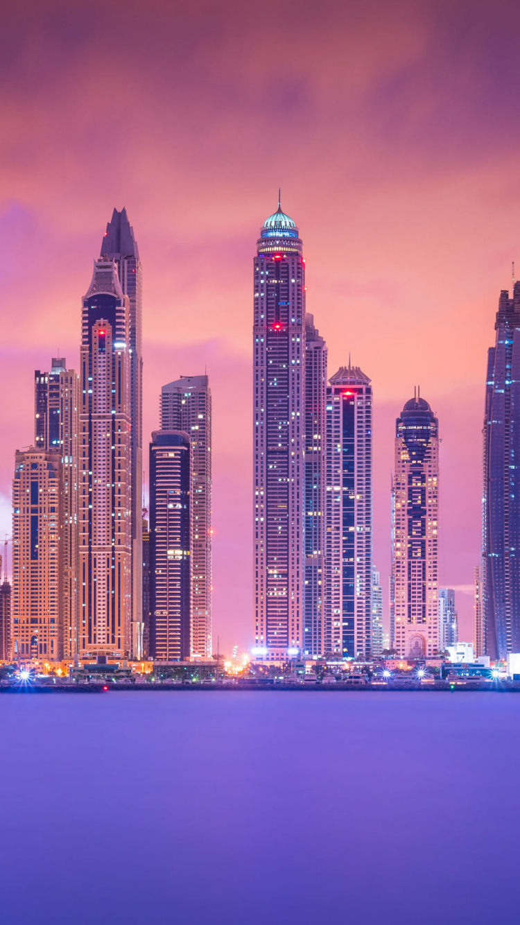 Download wallpaper 750x1334 buildings, cityscape, city, night, lights, iphone 7, iphone 8, 750x1334 HD background, 7749