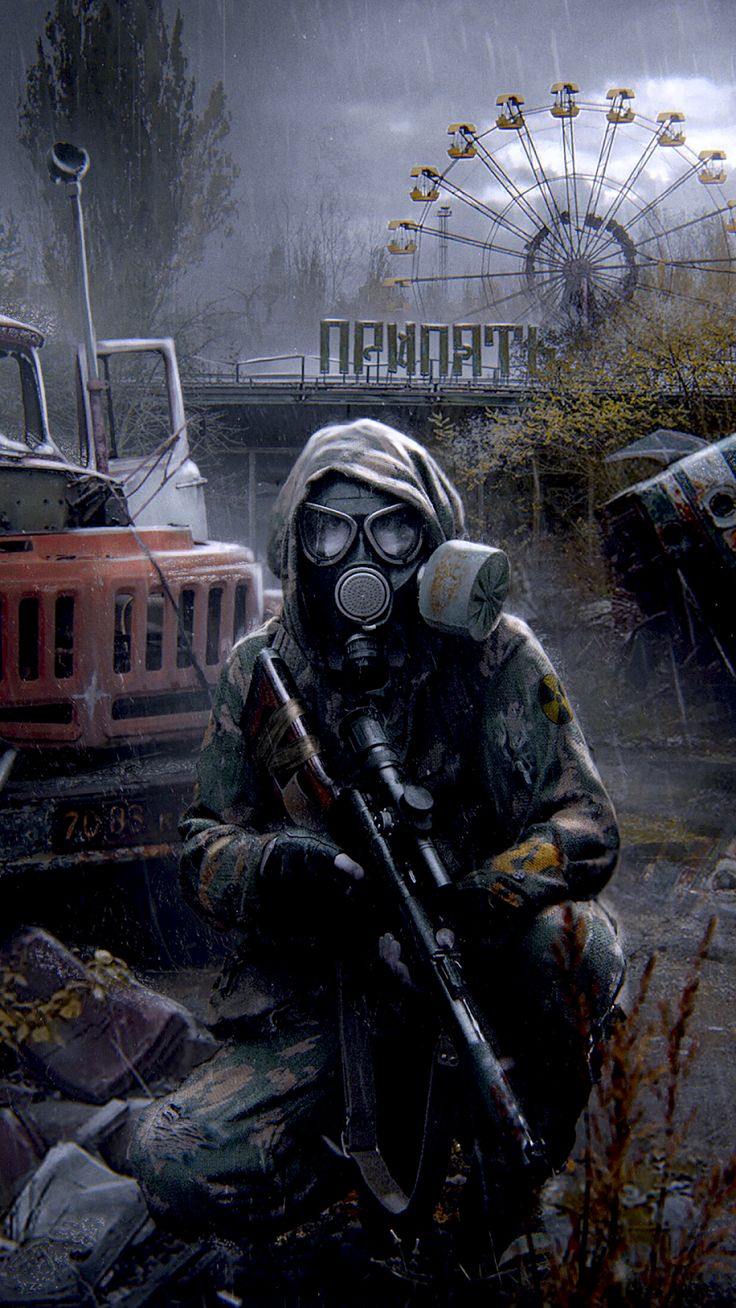 Chernobyl black wallpaper. Post apocalyptic art, Apocalypse art, Concept art characters