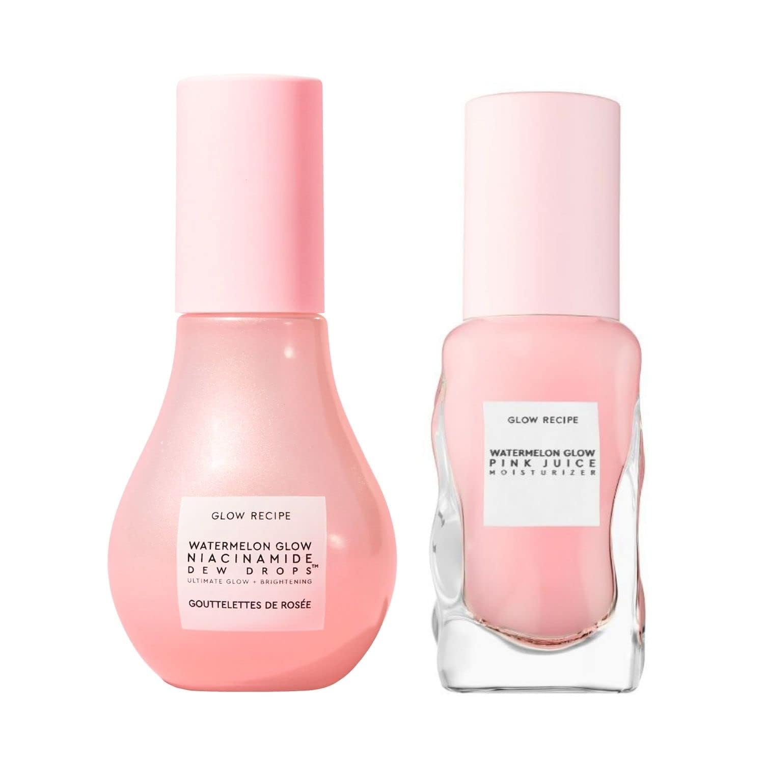 Glow Recipe Gift Set Pink Juice Oil Free Moisturizer Mini (25ml) + Niacinamide Dew Drops Highlighting Serum (40ml) Hyaluronic Acid & Watermelon Extracts, Beauty & Personal Care