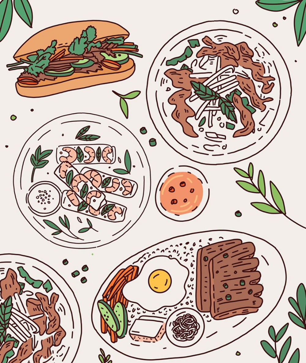 Vietnamese Food Illustration