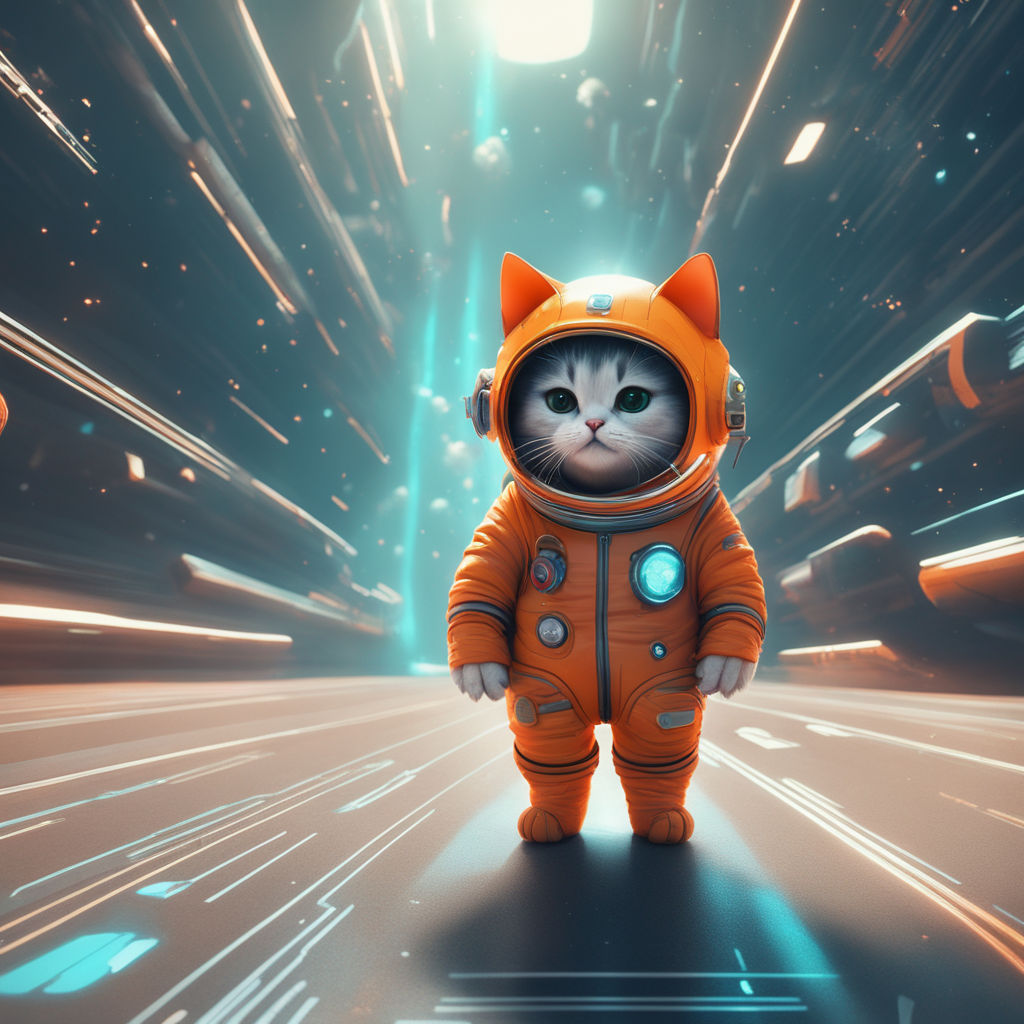 Happy Kitty with astronaut costume