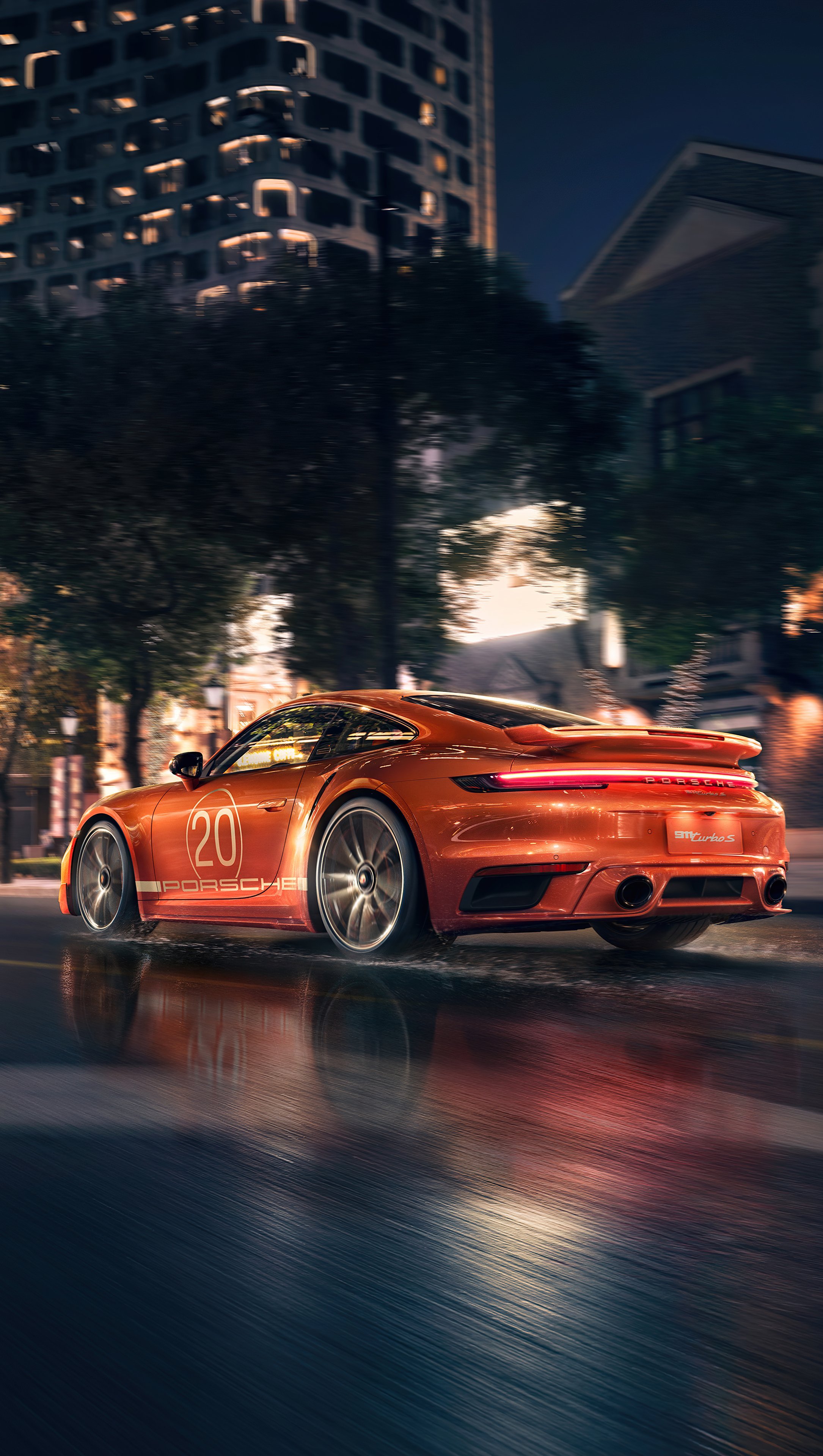 Porsche in the night Wallpaper 5k HD ID