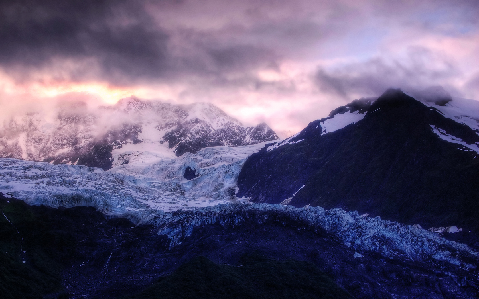 Landscape Snow Ice Mountains Wallpaper