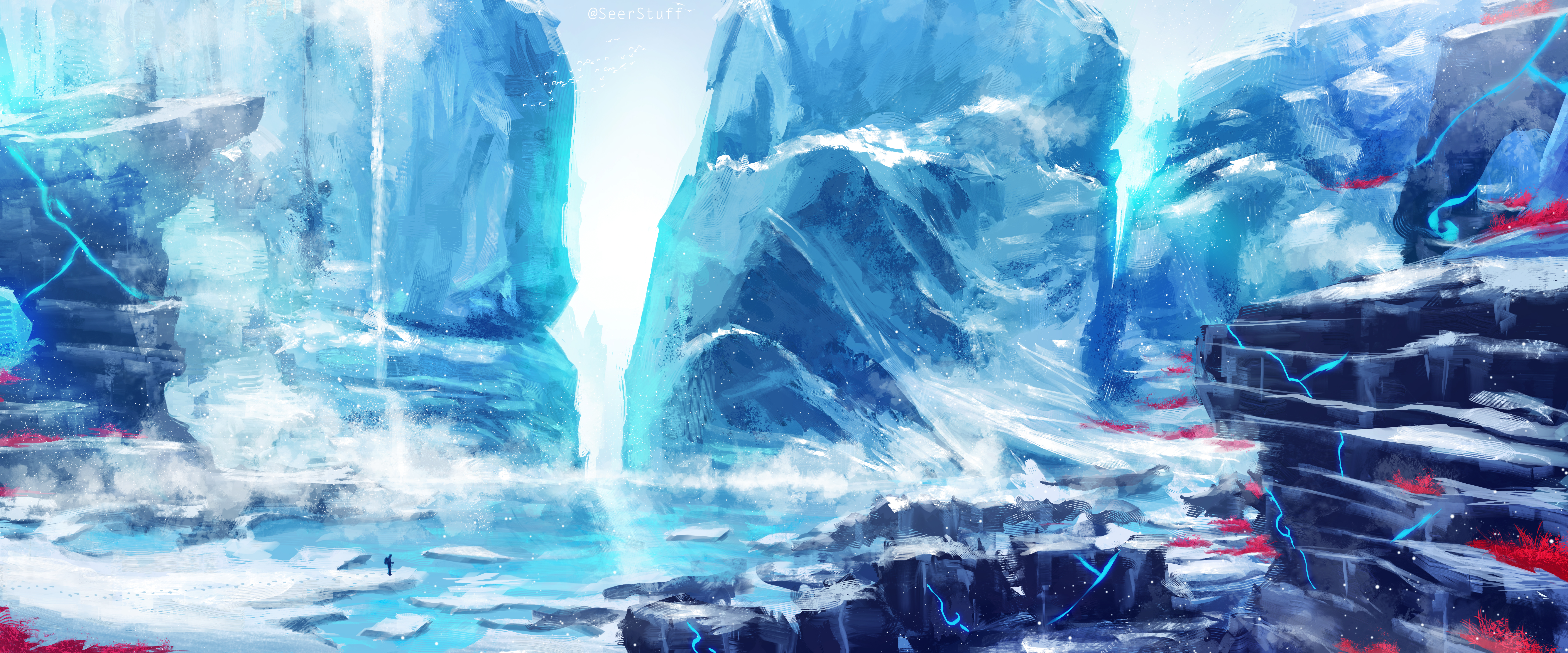 Fjord Ice Landscape White Wallpaper