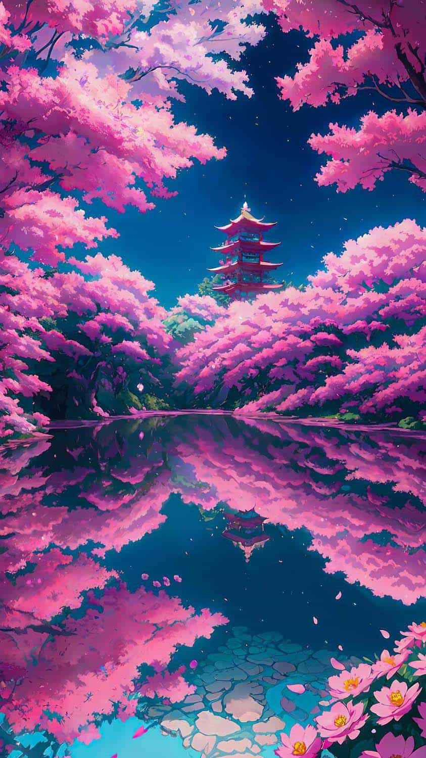 Japan Sakura Trees IPhone Wallpaper HD