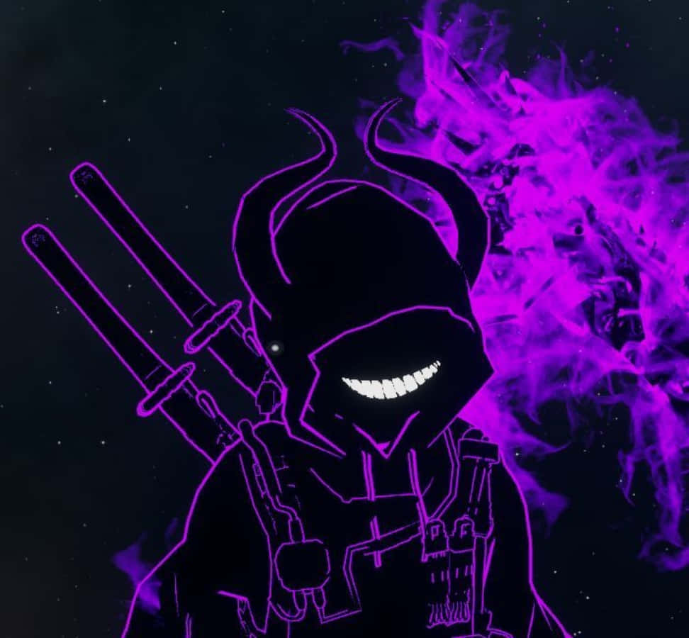 Download Cool Purple Neon Gamer Profile Picture