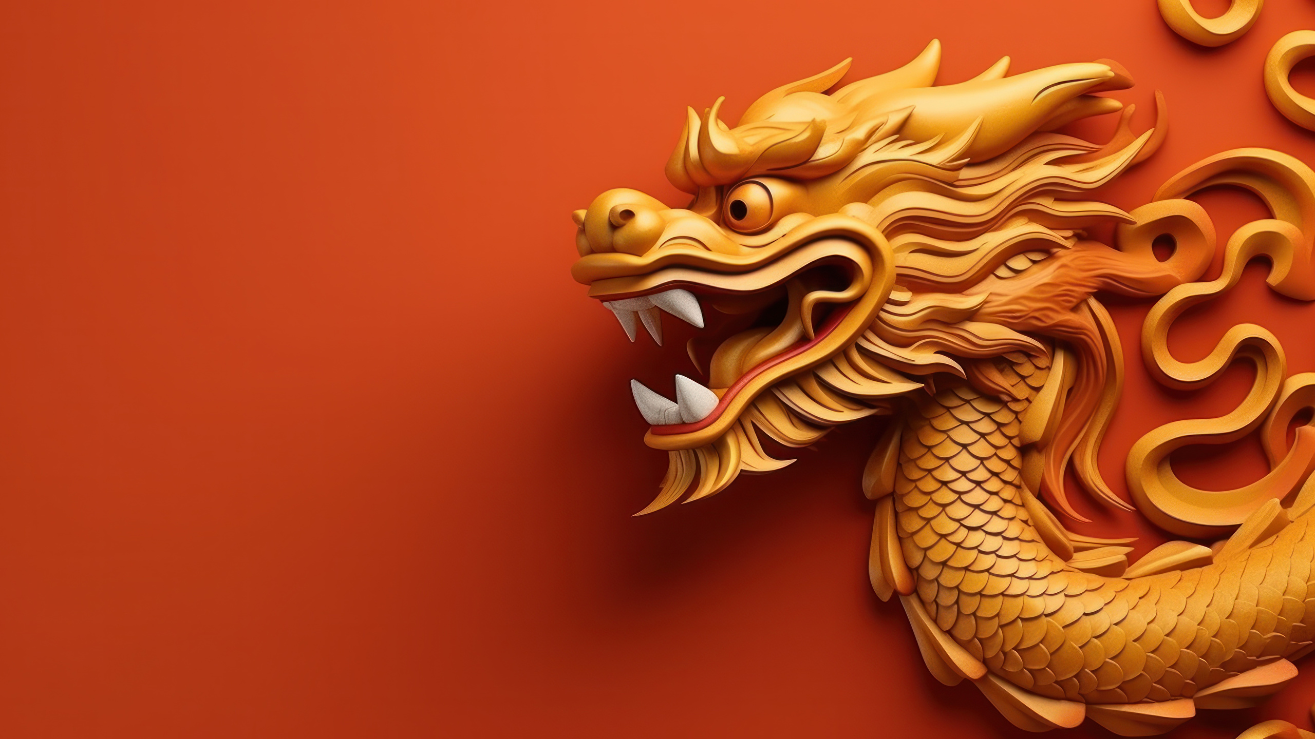 Wallpaper Dragons Christmas Year