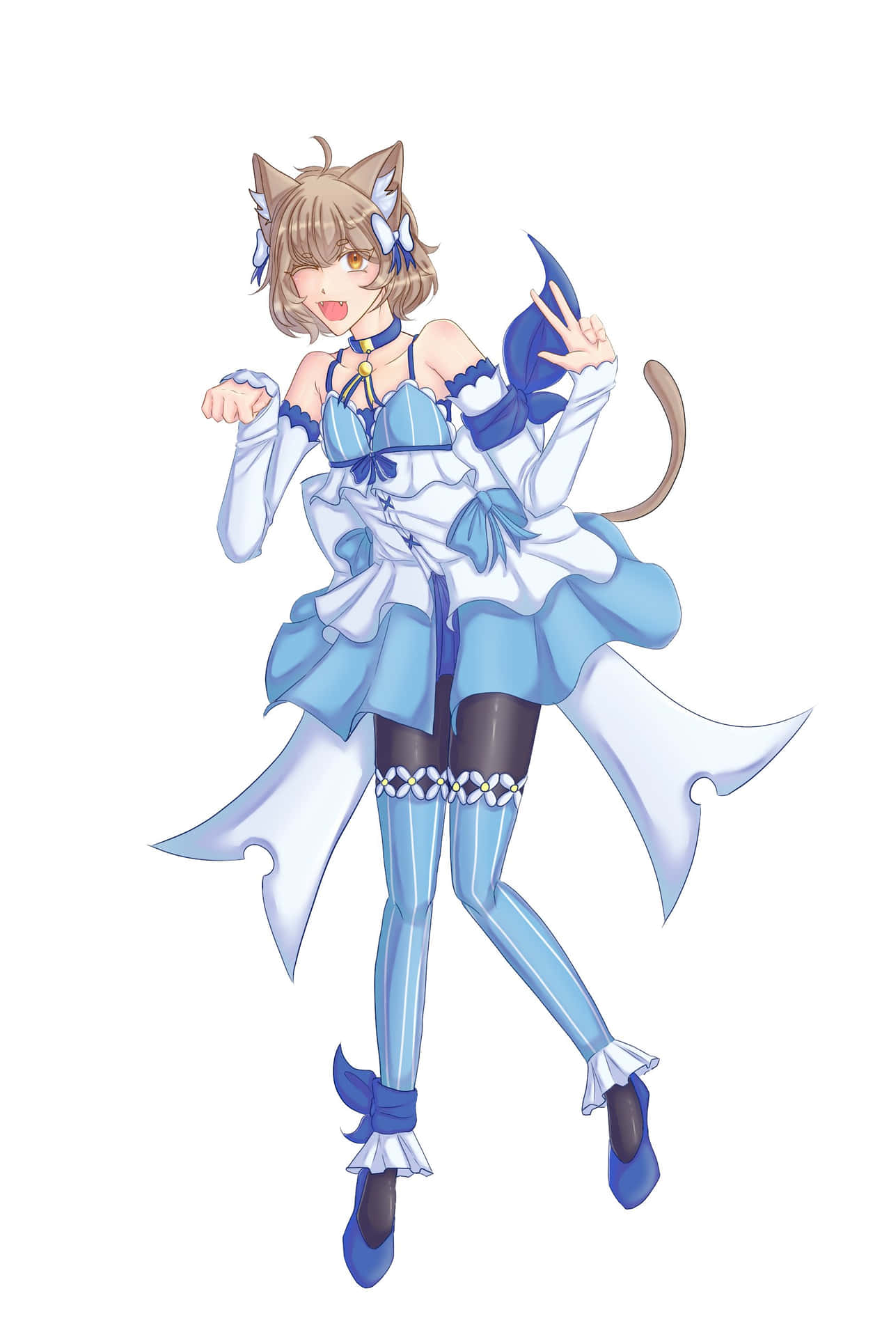 The Charming Cat Person Wallpaper