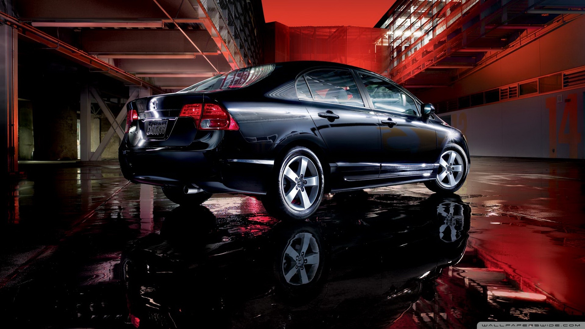 Black Honda Civic Ultra HD Desktop