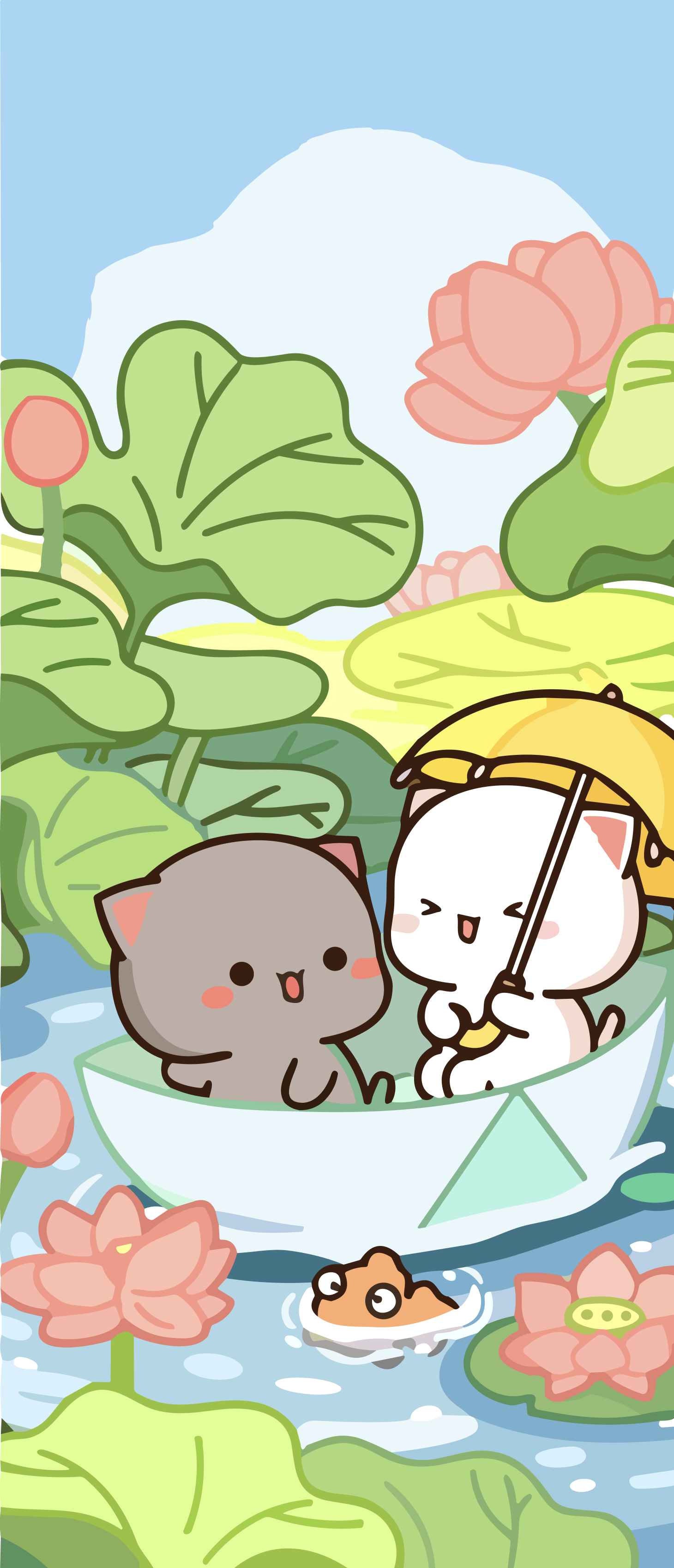 Peach and Goma wallpaper, r