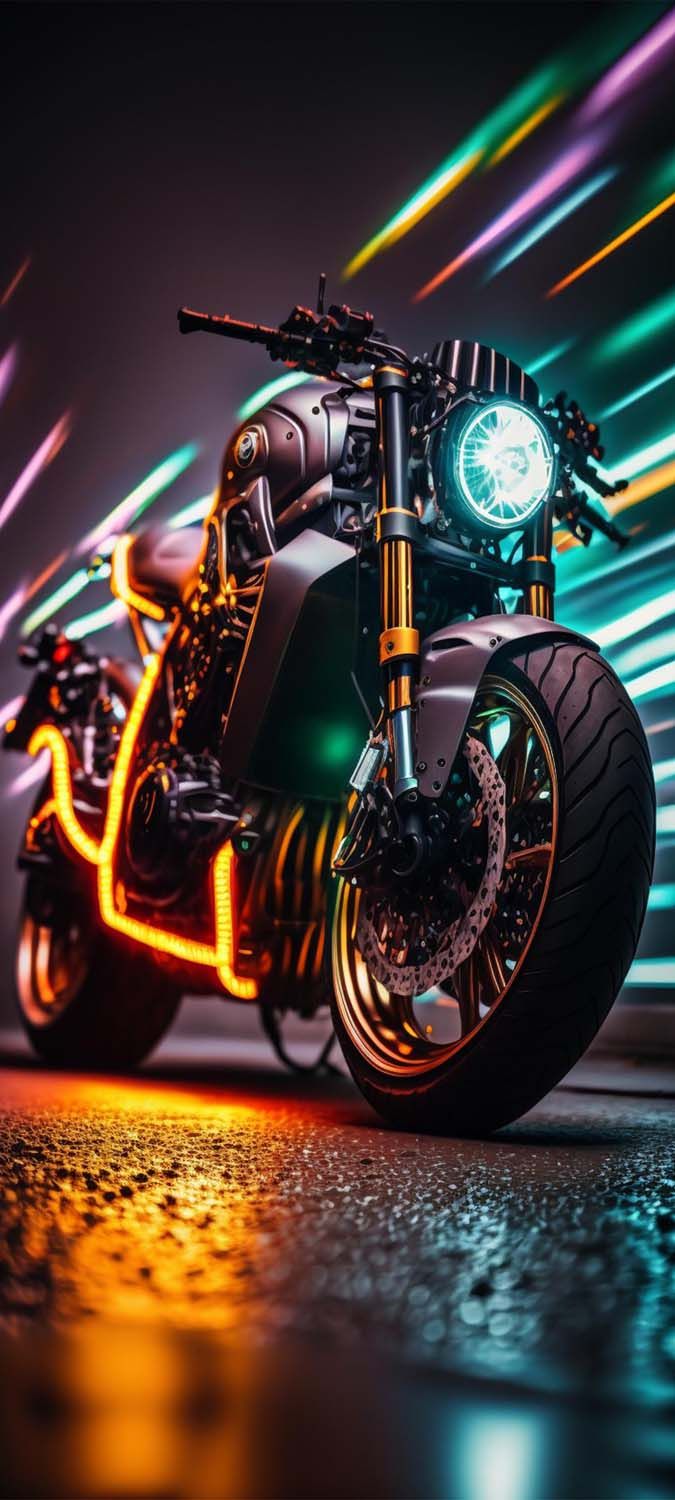 Neon Super Motorcycle IPhone Wallpaper